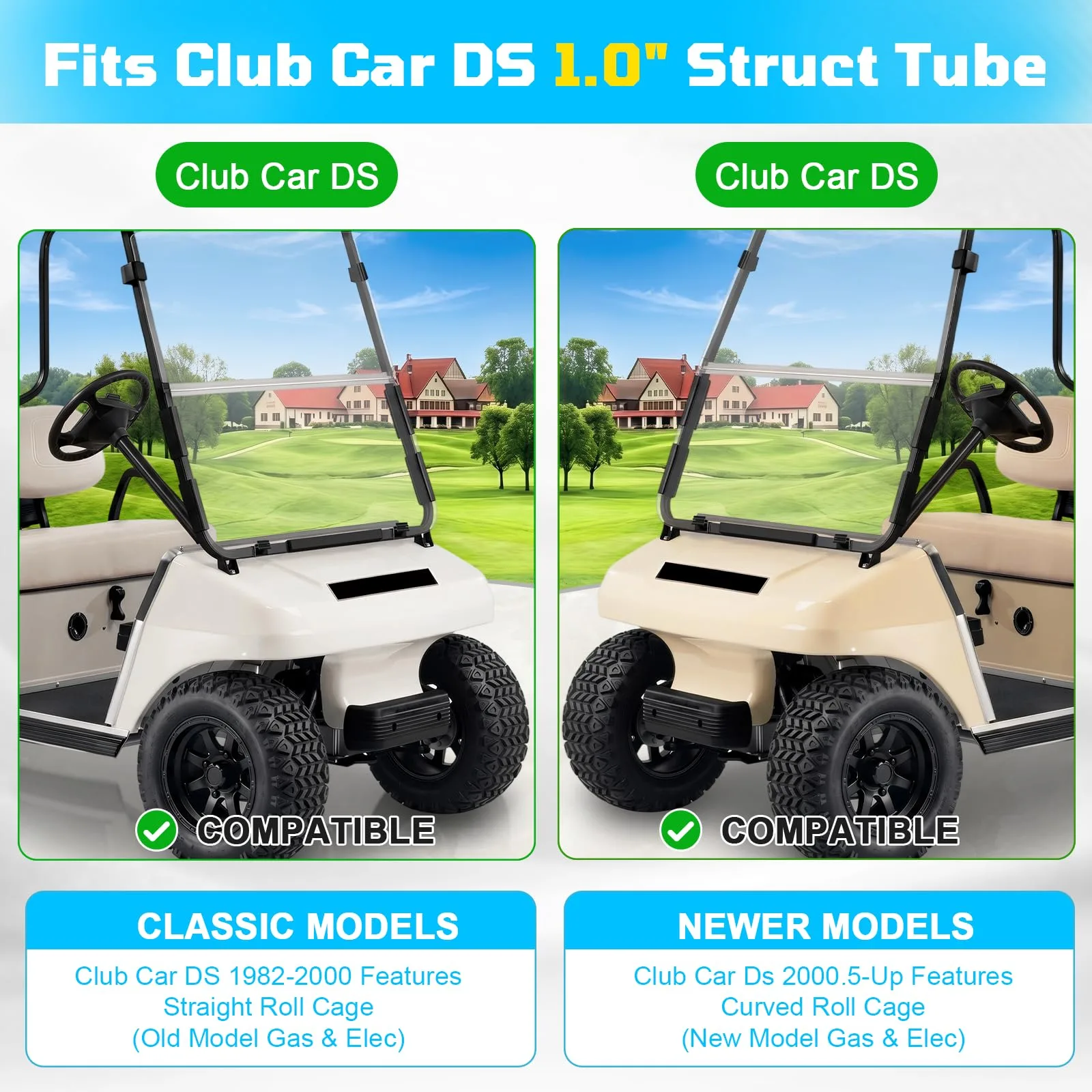 iLSKW Golf Cart Windshield Clip Kit for Club Car DS & Yamaha image 2
