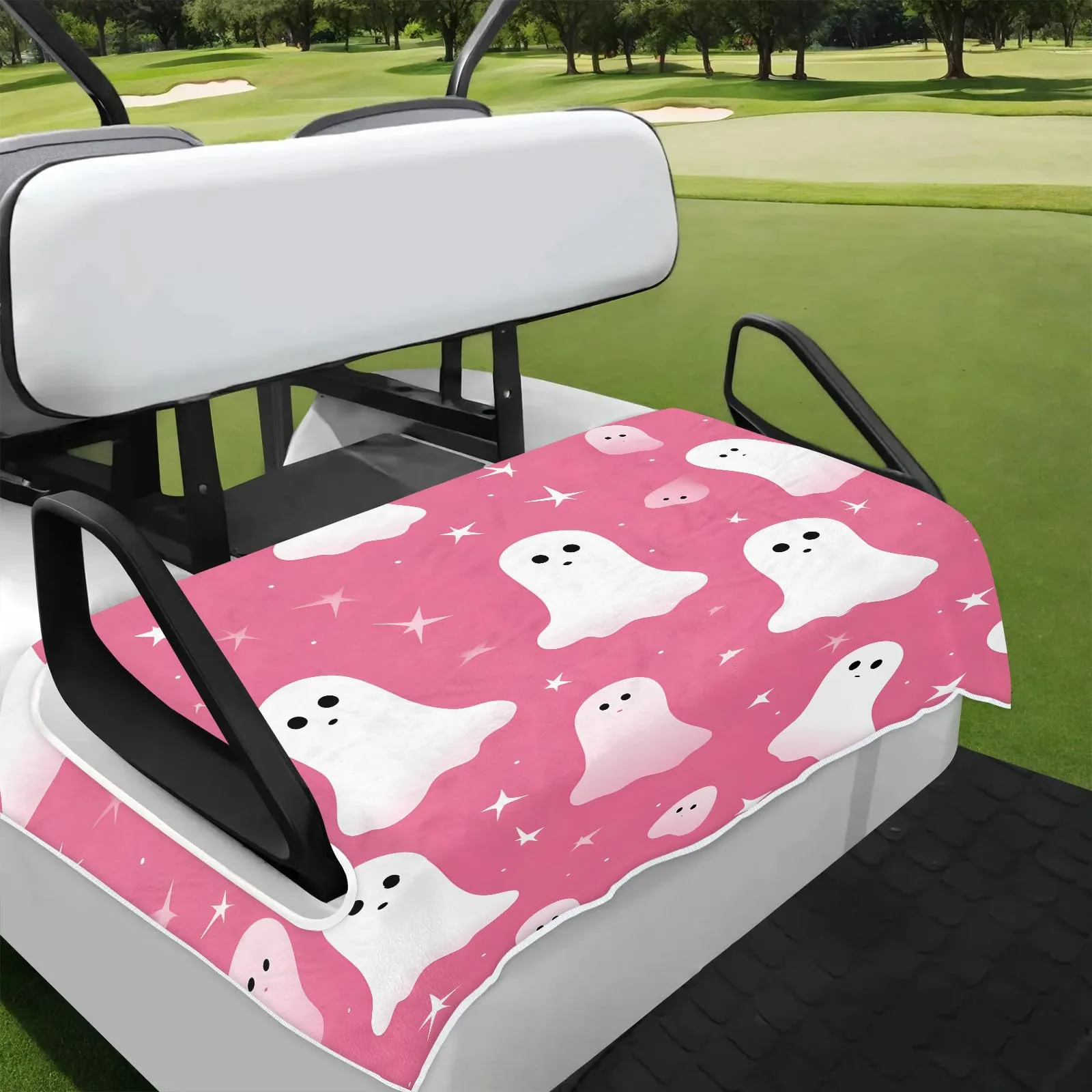 Tiveruda Halloween Ghost Pink Golf Cart Seat Cover
