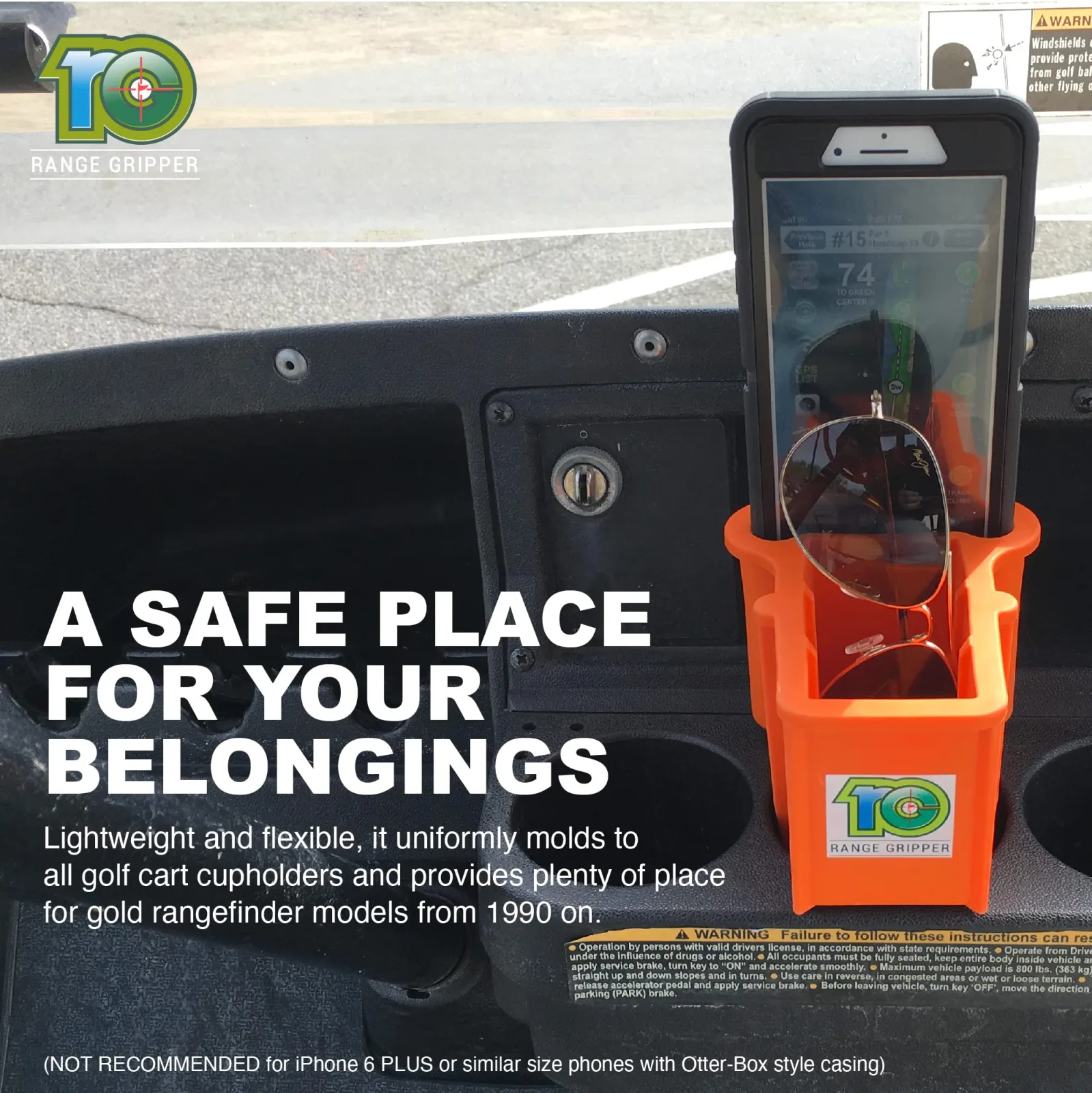 Range Gripper Cupholder Phone & Rangefinder Holder — RGBLack image 3