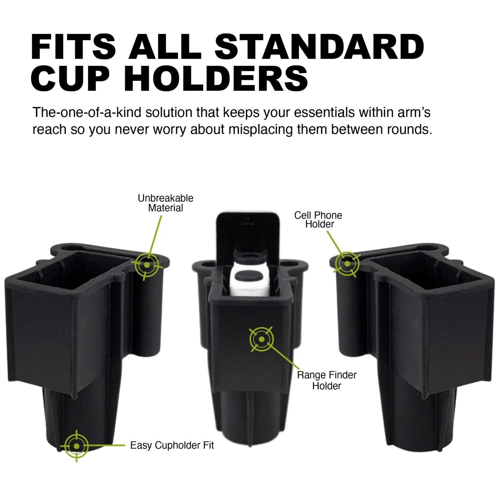 Range Gripper Cupholder Phone & Rangefinder Holder — RGBLack image 4