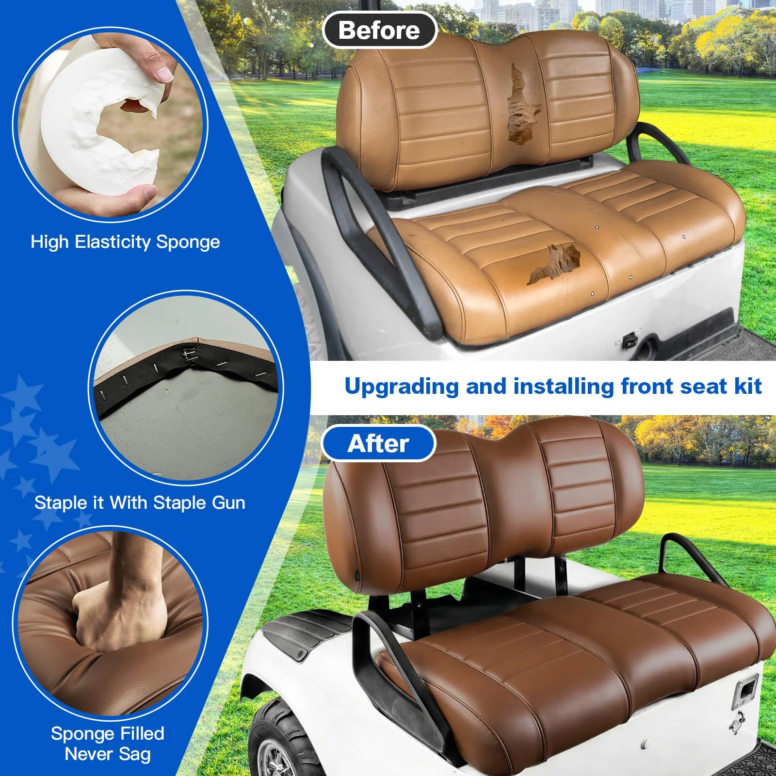NOKINS Front Seat Kit for E-Z-GO TXT (1994+) & RXV (2008+) - NKS3000KIT image 4