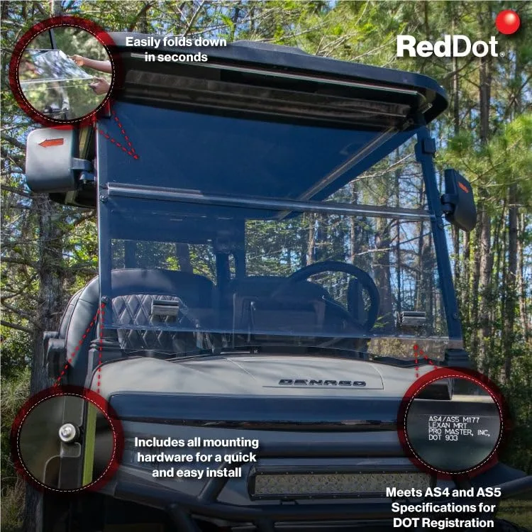 RED DOT 09-248 Folding Windshield for Denago EV Rover XL image 2