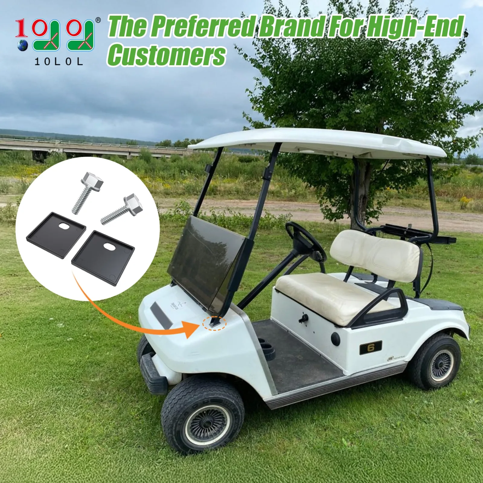 10L0L Windshield Mounting Pads for Club Car DS 2000+ image 2