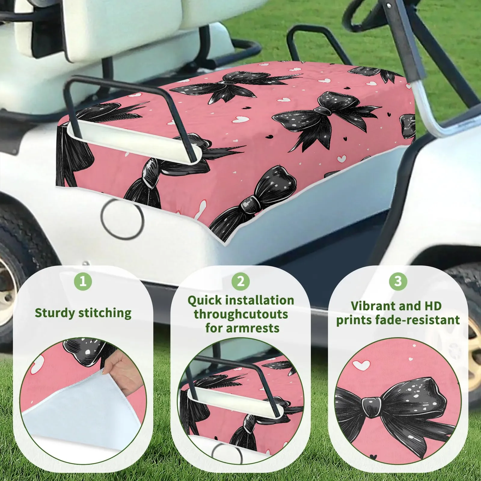 Tiveruda Golf Cart Seat Cover for Double Seats, 51 x 31 in image 3