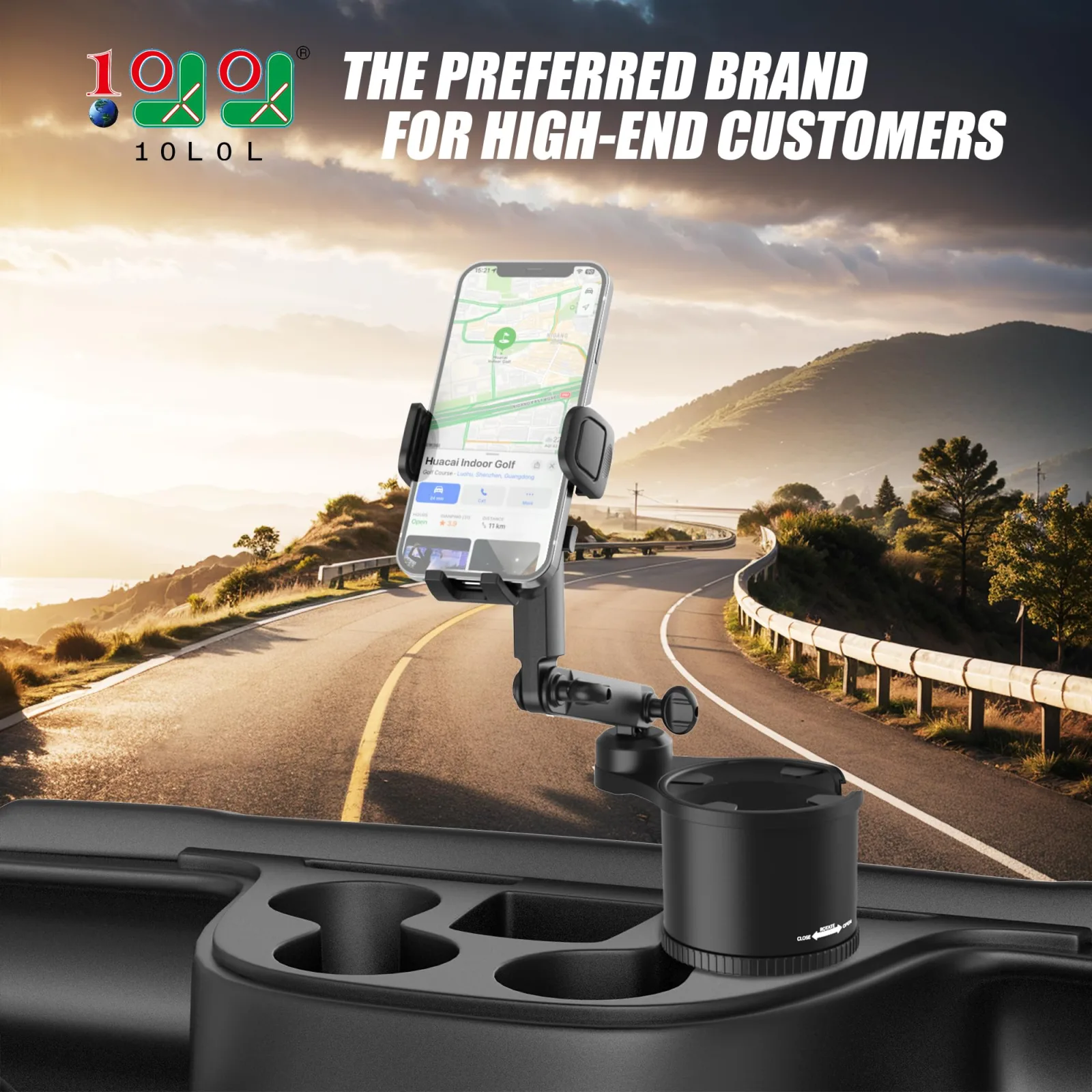 10L0L Golf Cart Cup Holder Phone Mount image 2