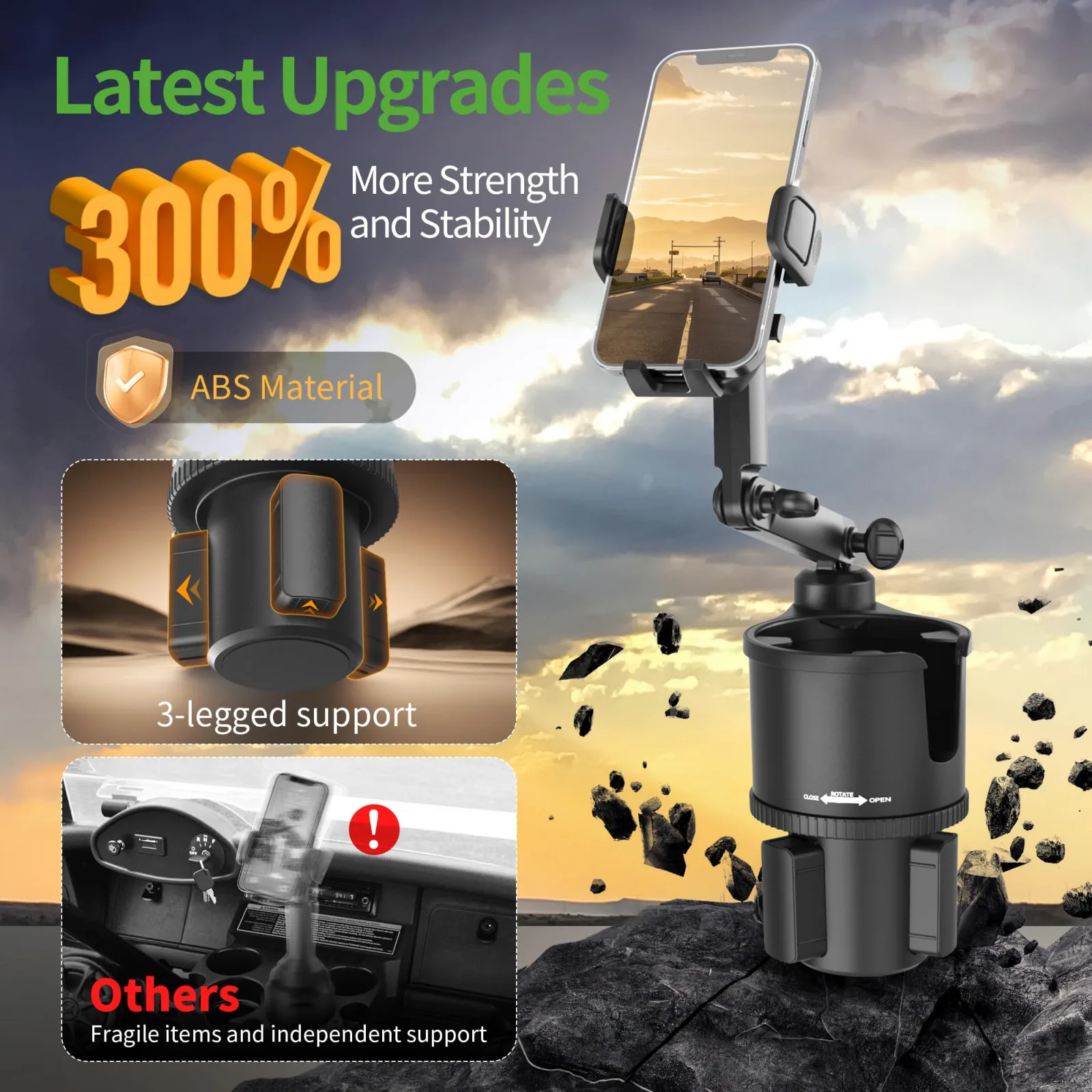 10L0L Golf Cart Cup Holder Phone Mount image 3