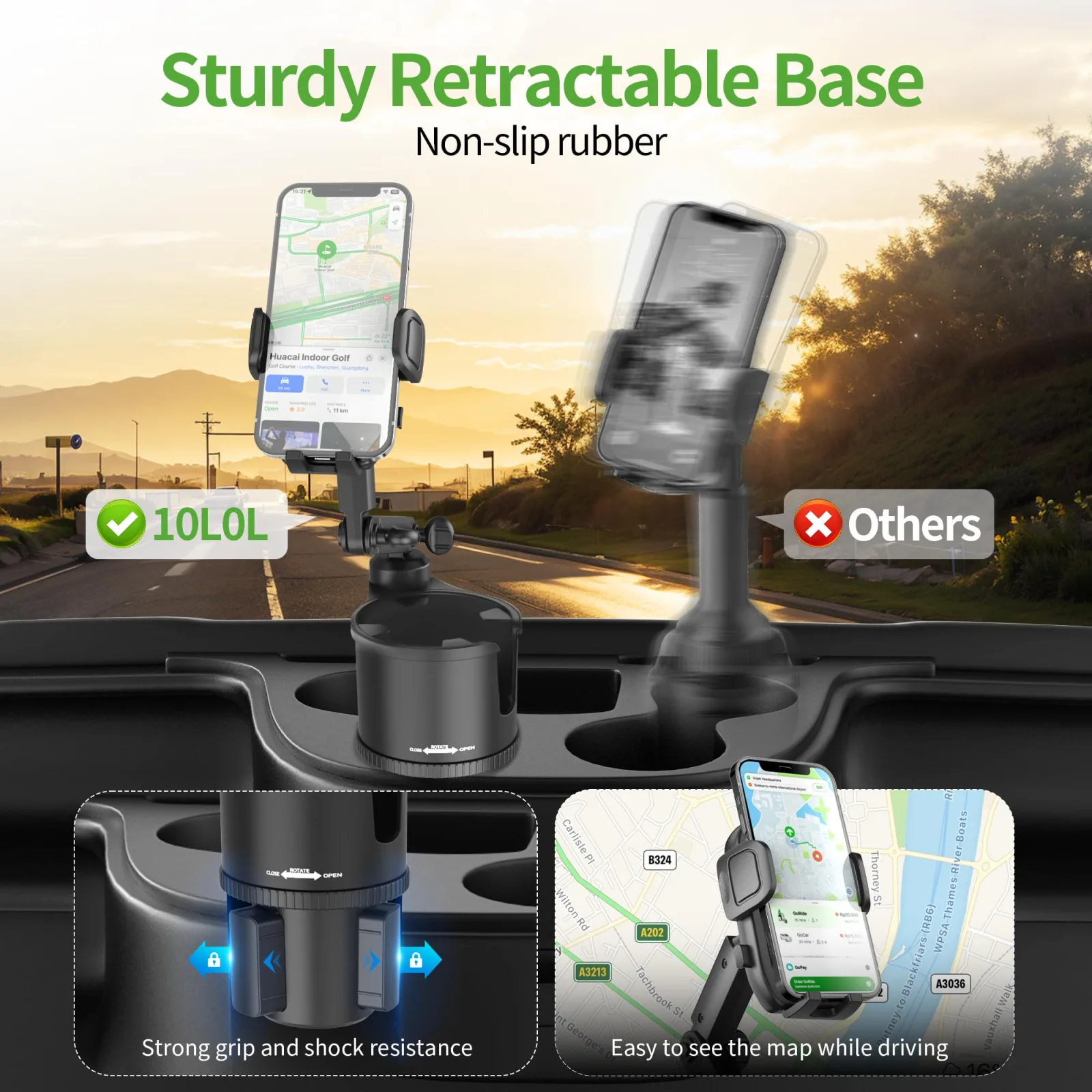 10L0L Golf Cart Cup Holder Phone Mount image 4