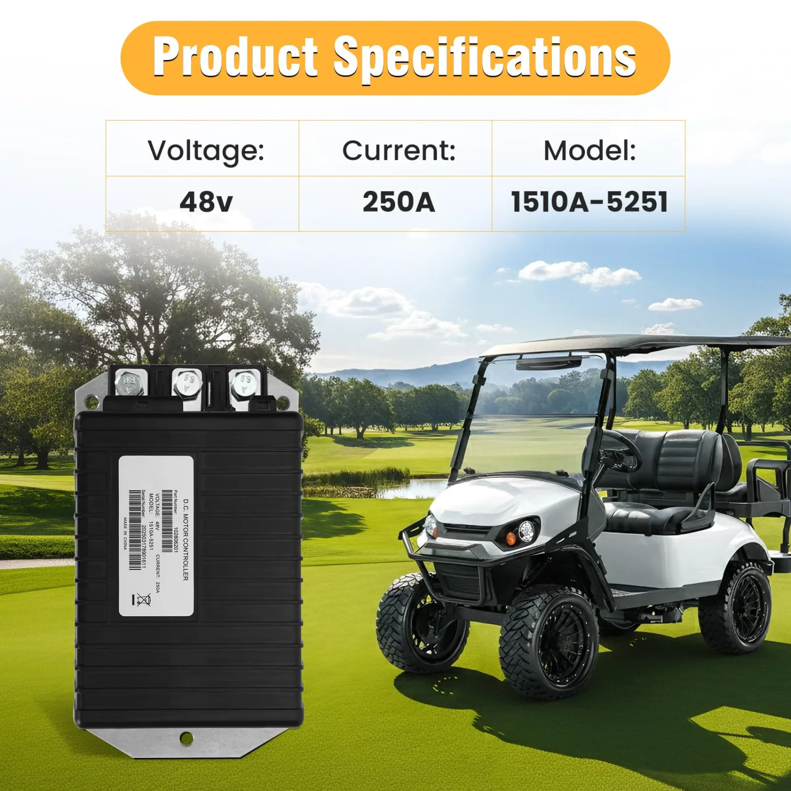JOYTRADE 250A 48V Club Car Golf Cart Controller image 3