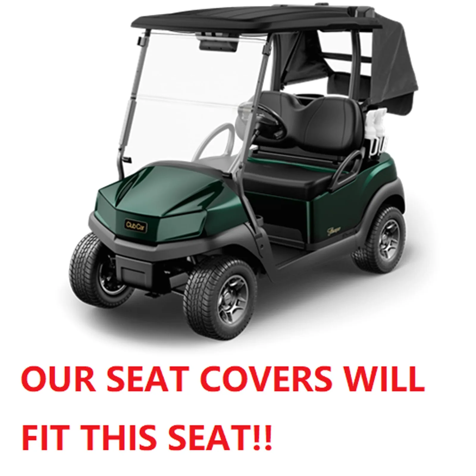 Club Car Precedent Tempo Front Seat Cover Set Black image 4