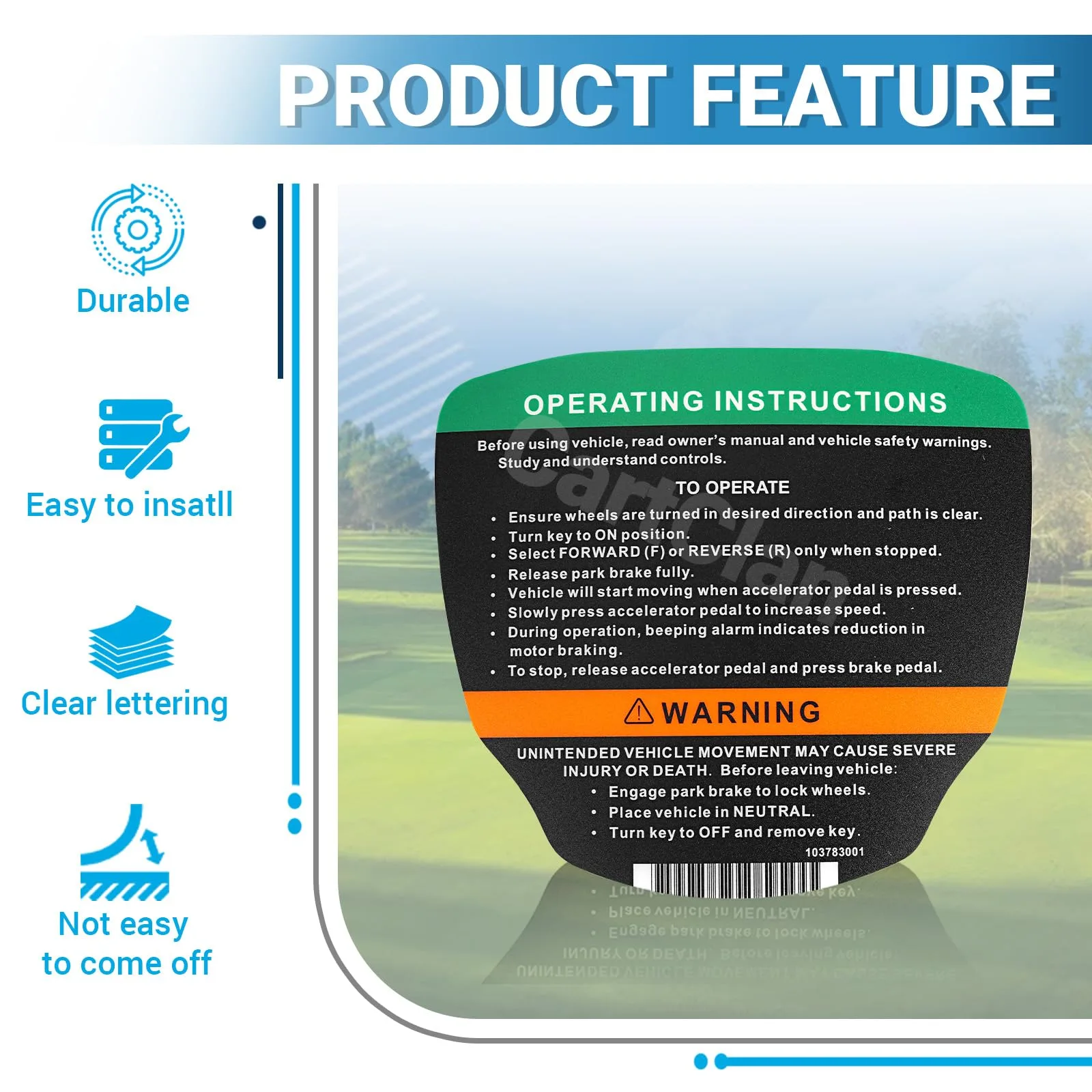 CartClan CT-0017 Club Car Precedent Sticker Kit image 4
