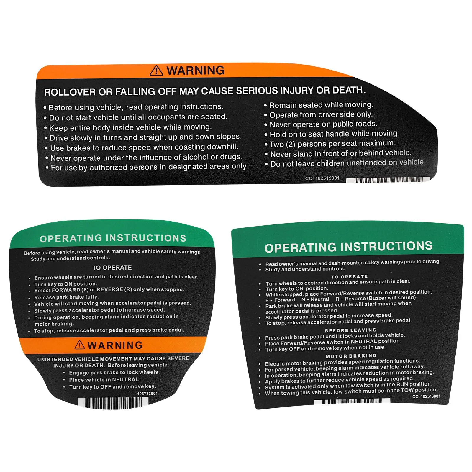 CartClan CT-0017 Club Car Precedent Sticker Kit