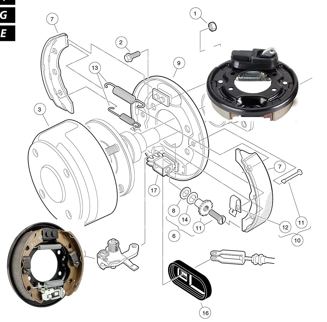 Dr.Acces Rear Brake Assembly for Club Car DS & Precedent image 4