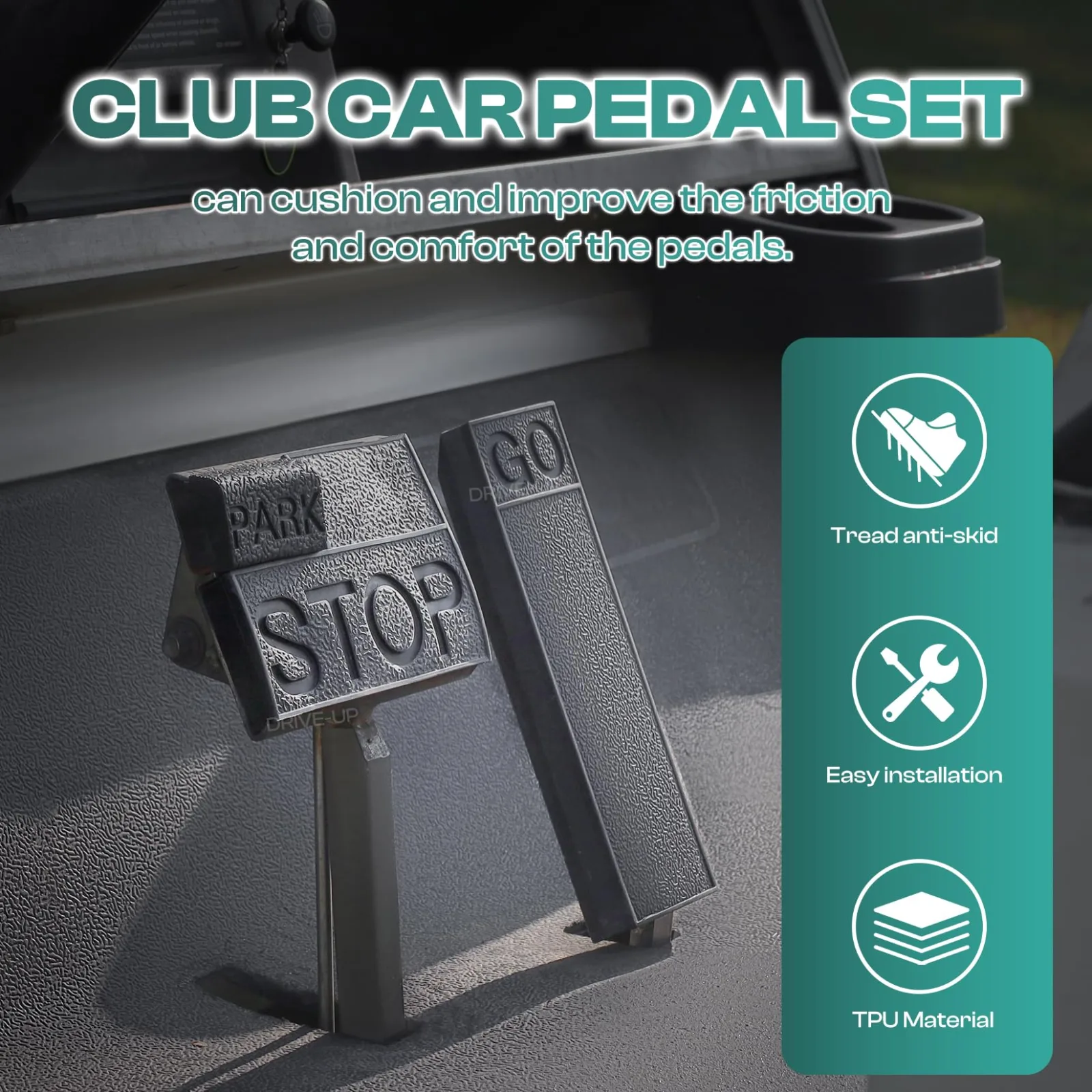 DRIVE UP Pedal Pad Covers for Club Car DS, DU00003 image 3