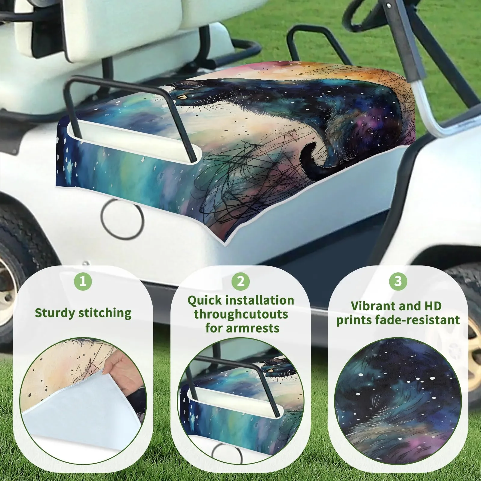 Tiveruda Golf Cart Seat Cover for Double Seats, 51 x 31 in image 3