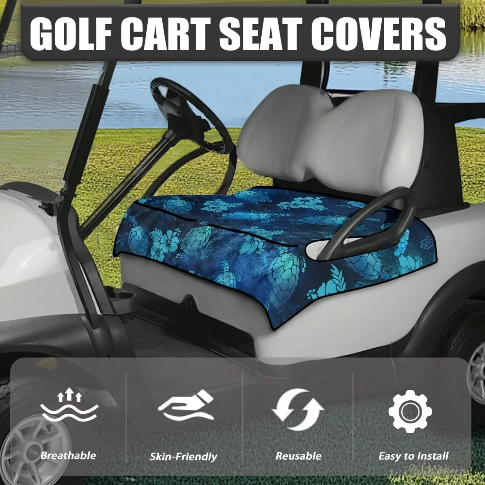 Darisoco Golf Cart Seat Cover with 4 Pockets image 3