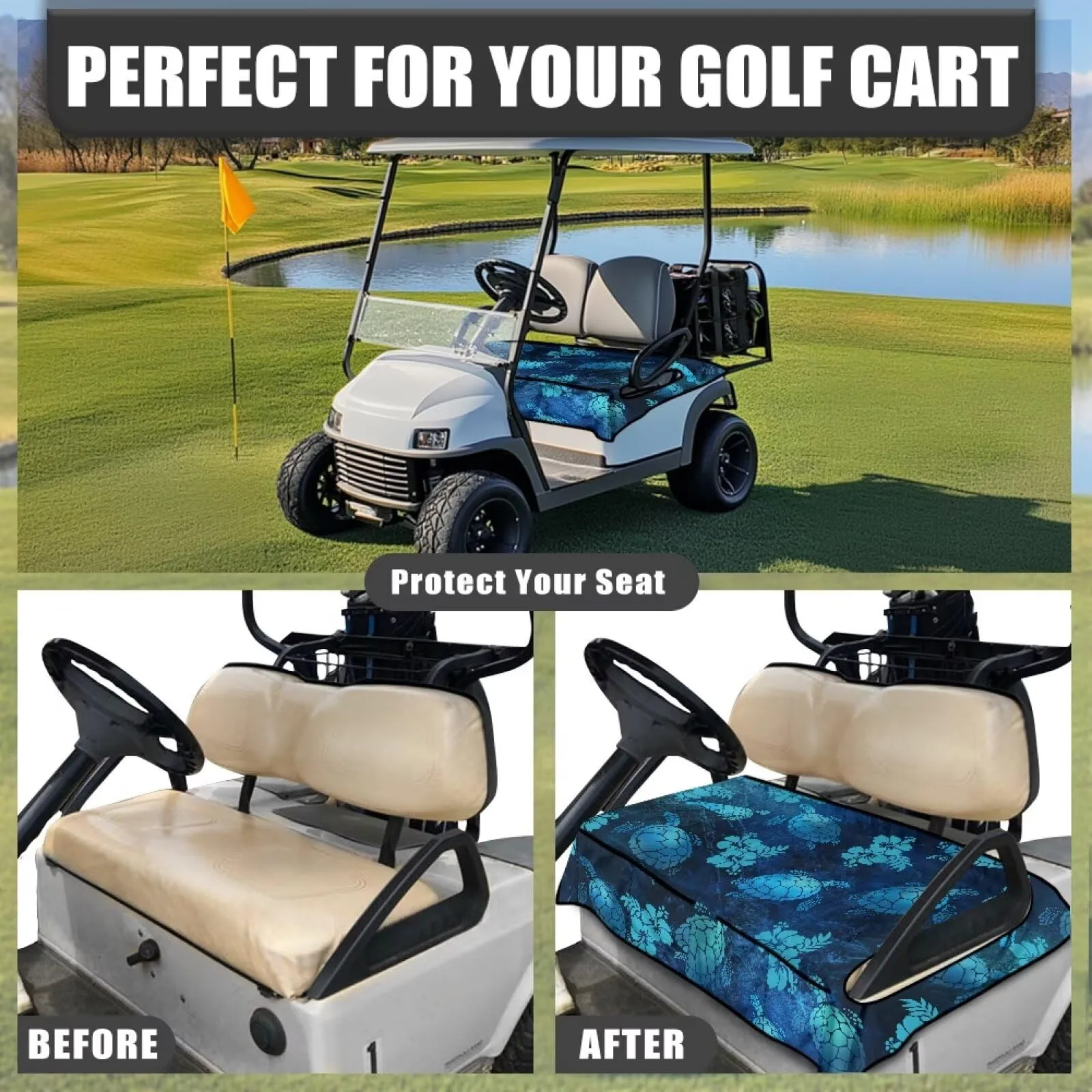 Darisoco Golf Cart Seat Cover with 4 Pockets image 4