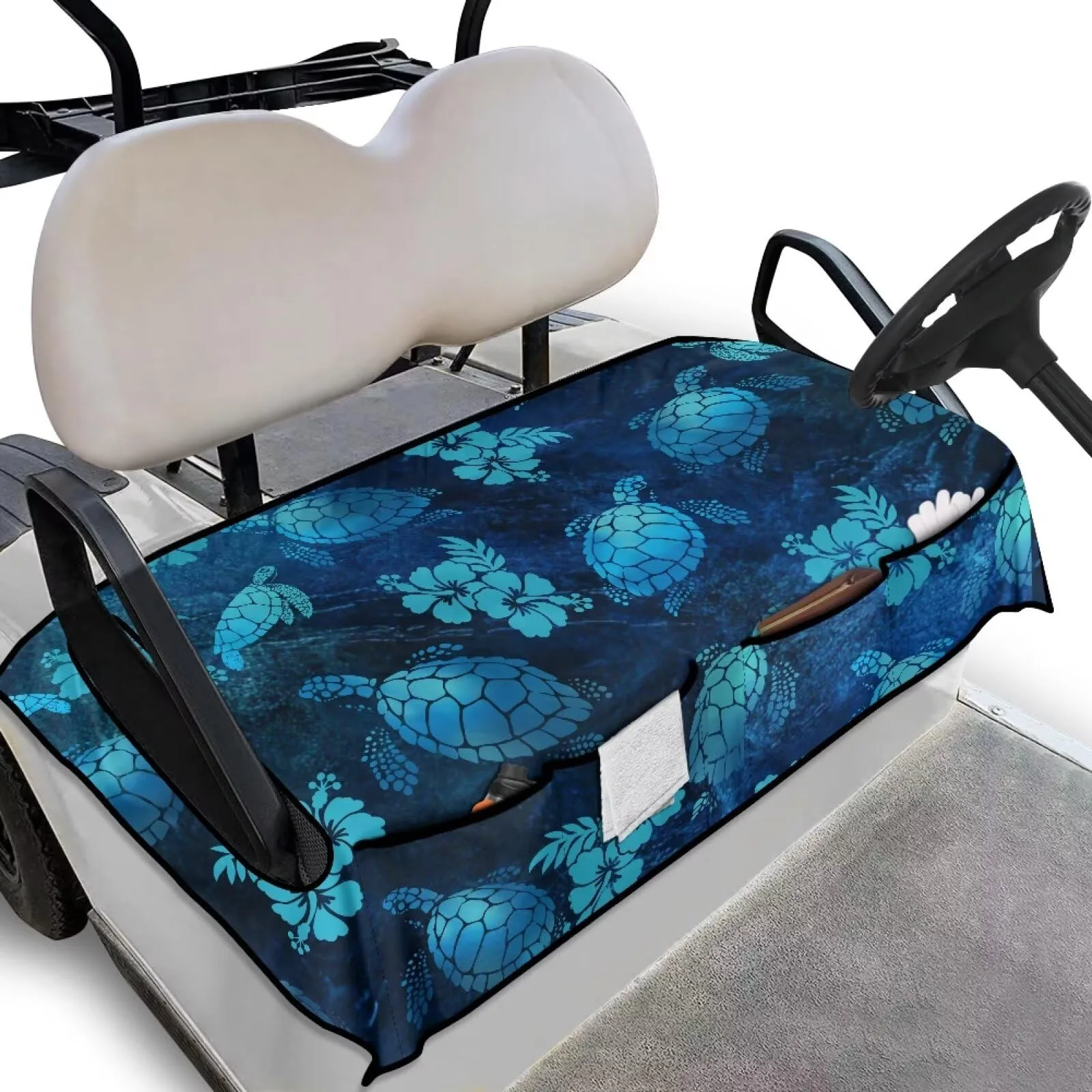 Darisoco Golf Cart Seat Cover with 4 Pockets