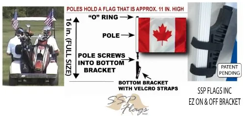 SSP Flags Canada Golf Cart Flag with EZ On & Off Bracket image 2