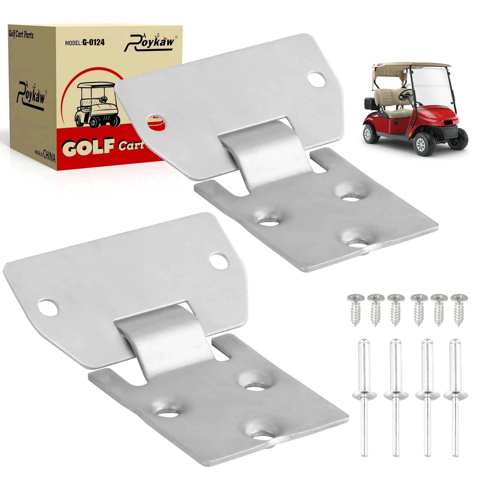 Roykaw Seat Hinge Plate Kit for E-Z-GO TXT/Medalist 1995+ (Repl. 71609-G01)