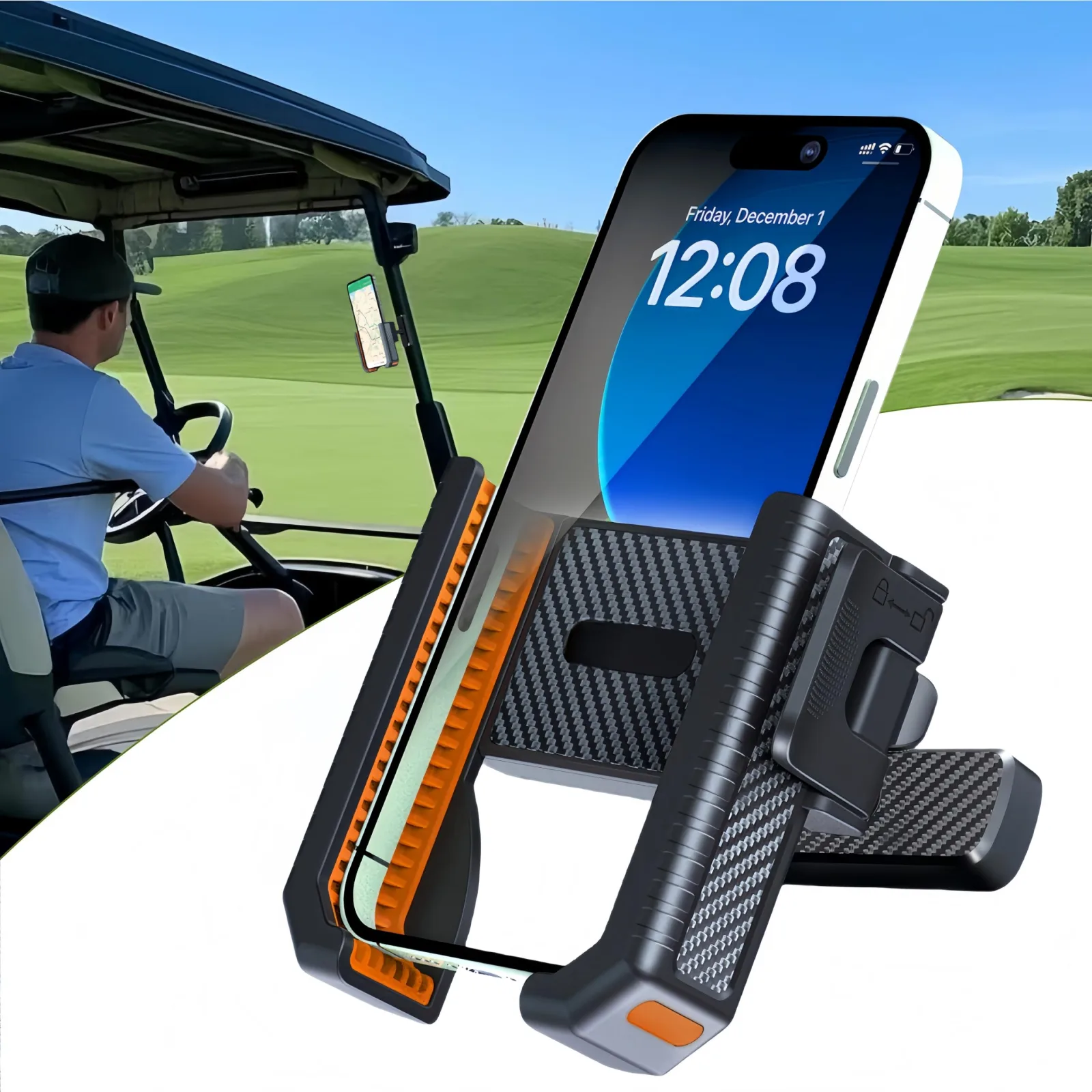 GENOUR Magnetic Golf Cart Phone Holder for E-Z-GO and Club Car