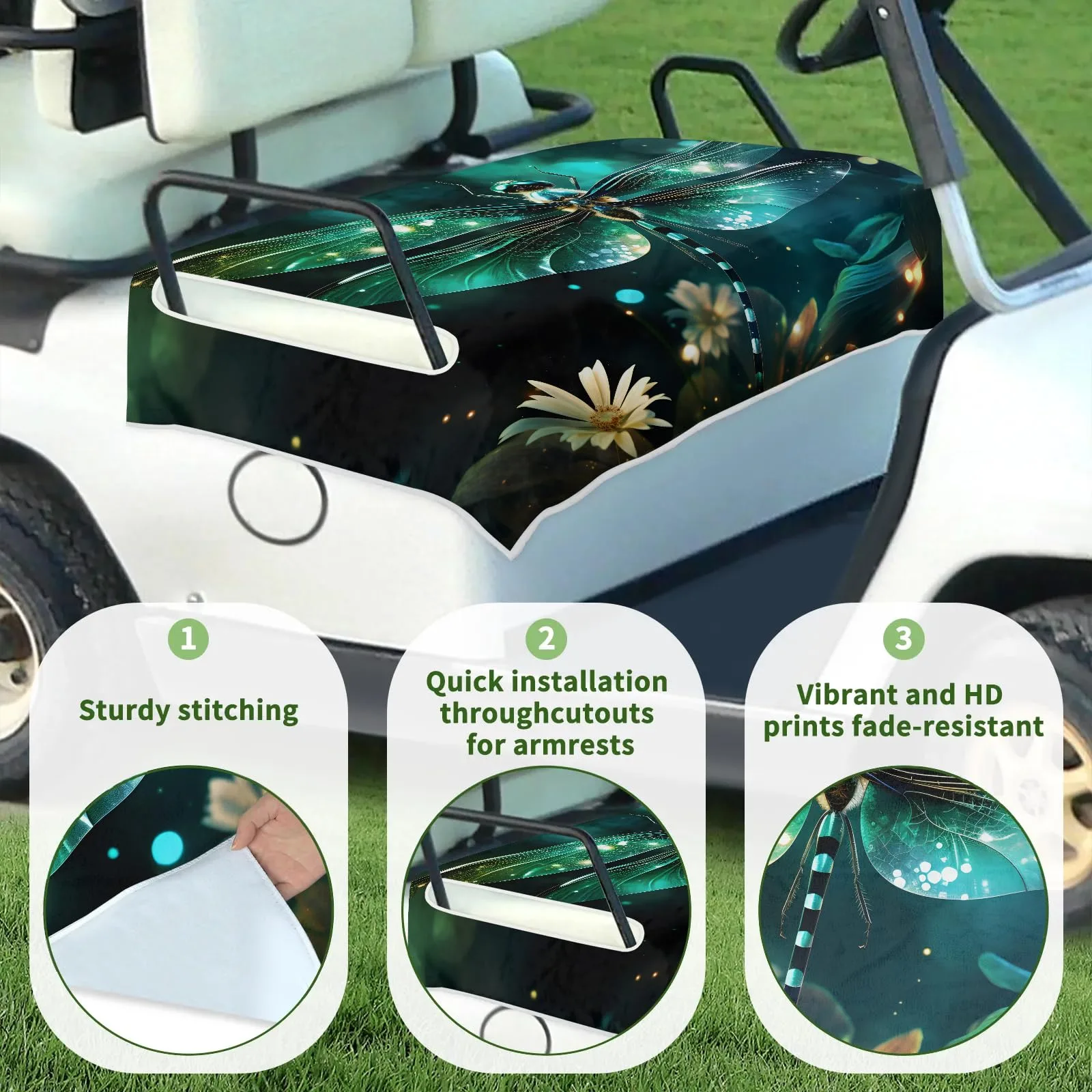 Tiveruda Golf Cart Seat Cover for Double Seats image 3