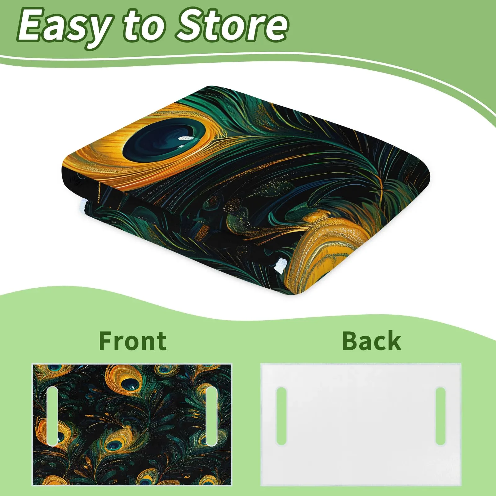 Tiveruda Peacock Feather Golf Cart Seat Cover 51 x 31 in image 4