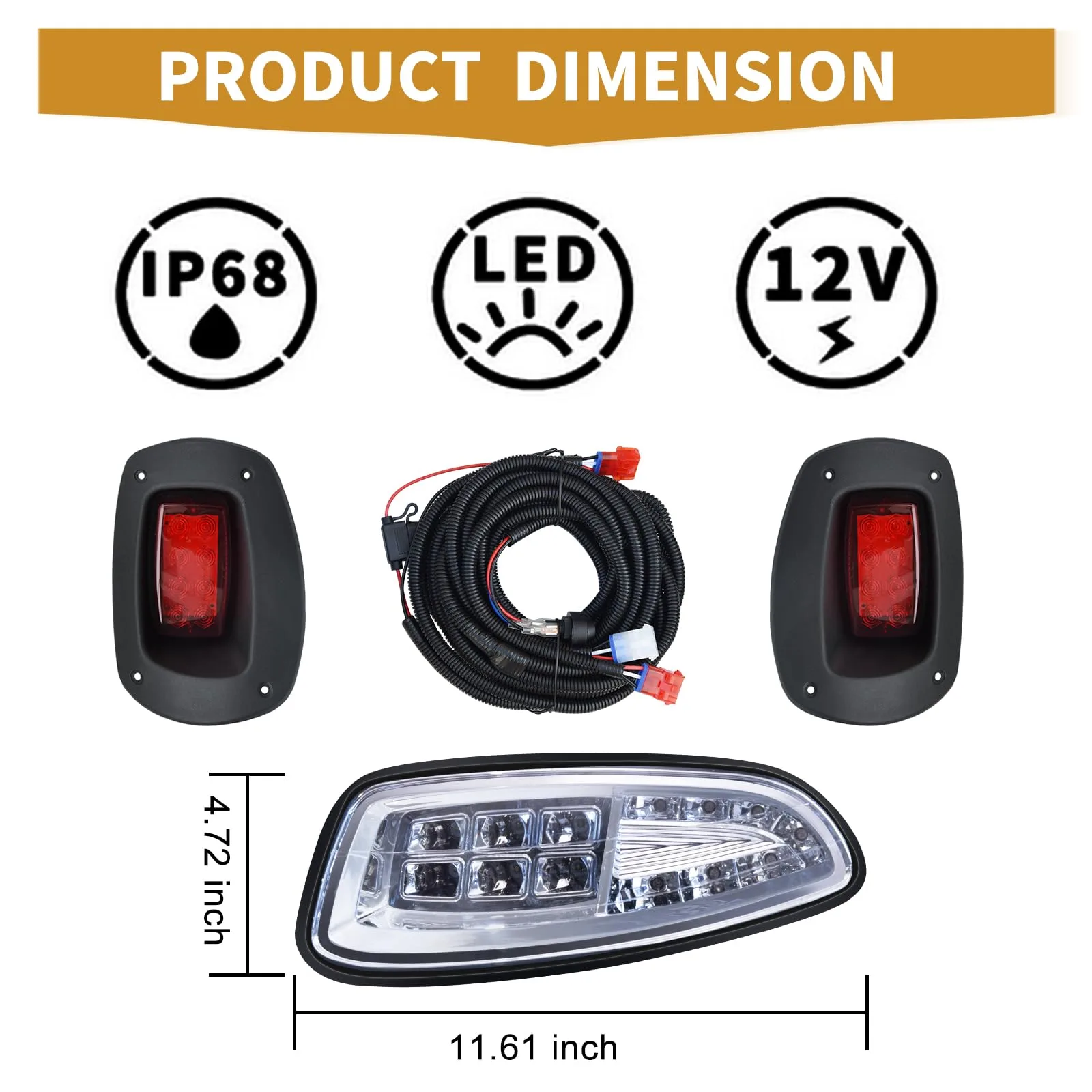 Shu-Ran LED Headlight & Taillight Kit for E-Z-GO RXV image 3