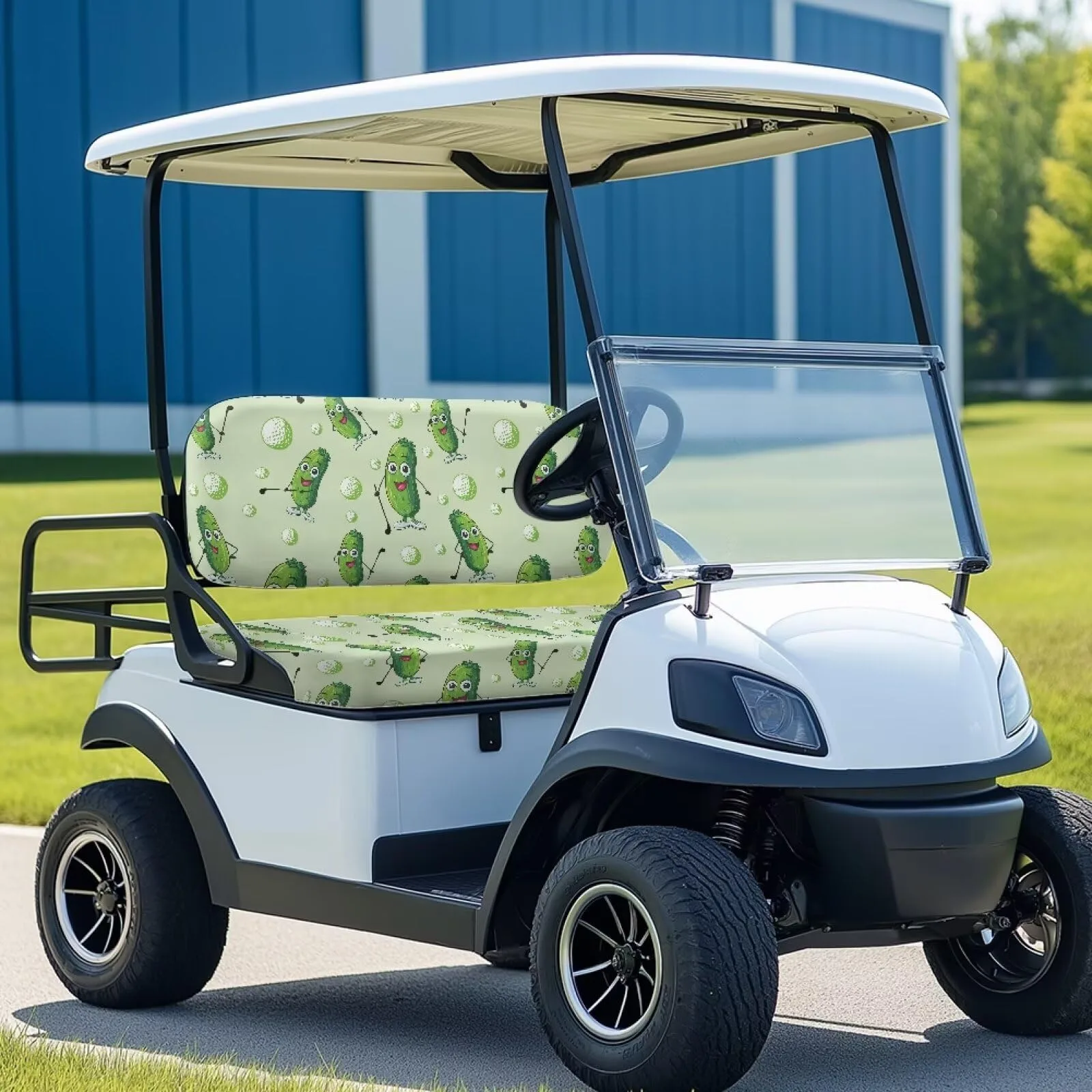 Knextrepoy Golf Cart Seat Covers, Pickle Golf Ball Design image 3