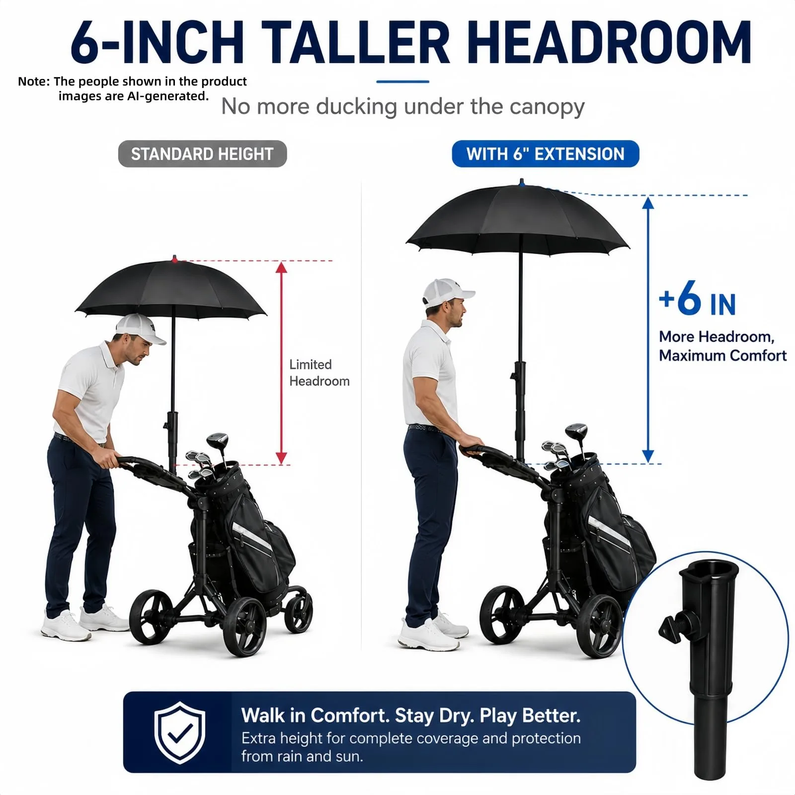 Generic 6-Inch Umbrella Holder Extension for MGI Zip Navigator image 2