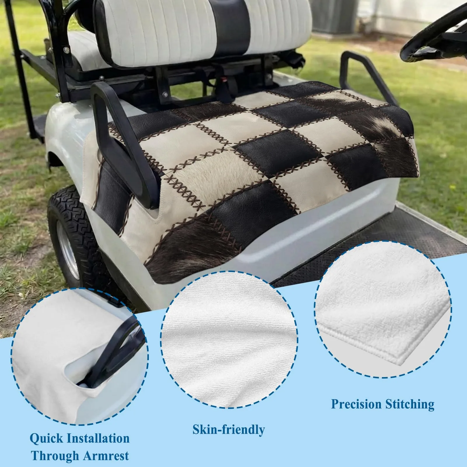 LooPoP Black Microfiber Golf Cart Seat Cover 51 x 31 in image 2