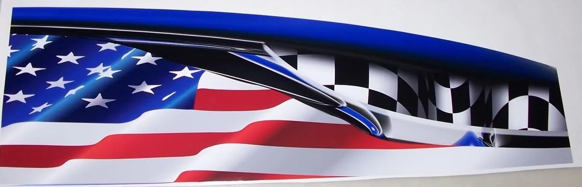 GO14 Golf Cart American Flag Side Wrap Decal Set image 3