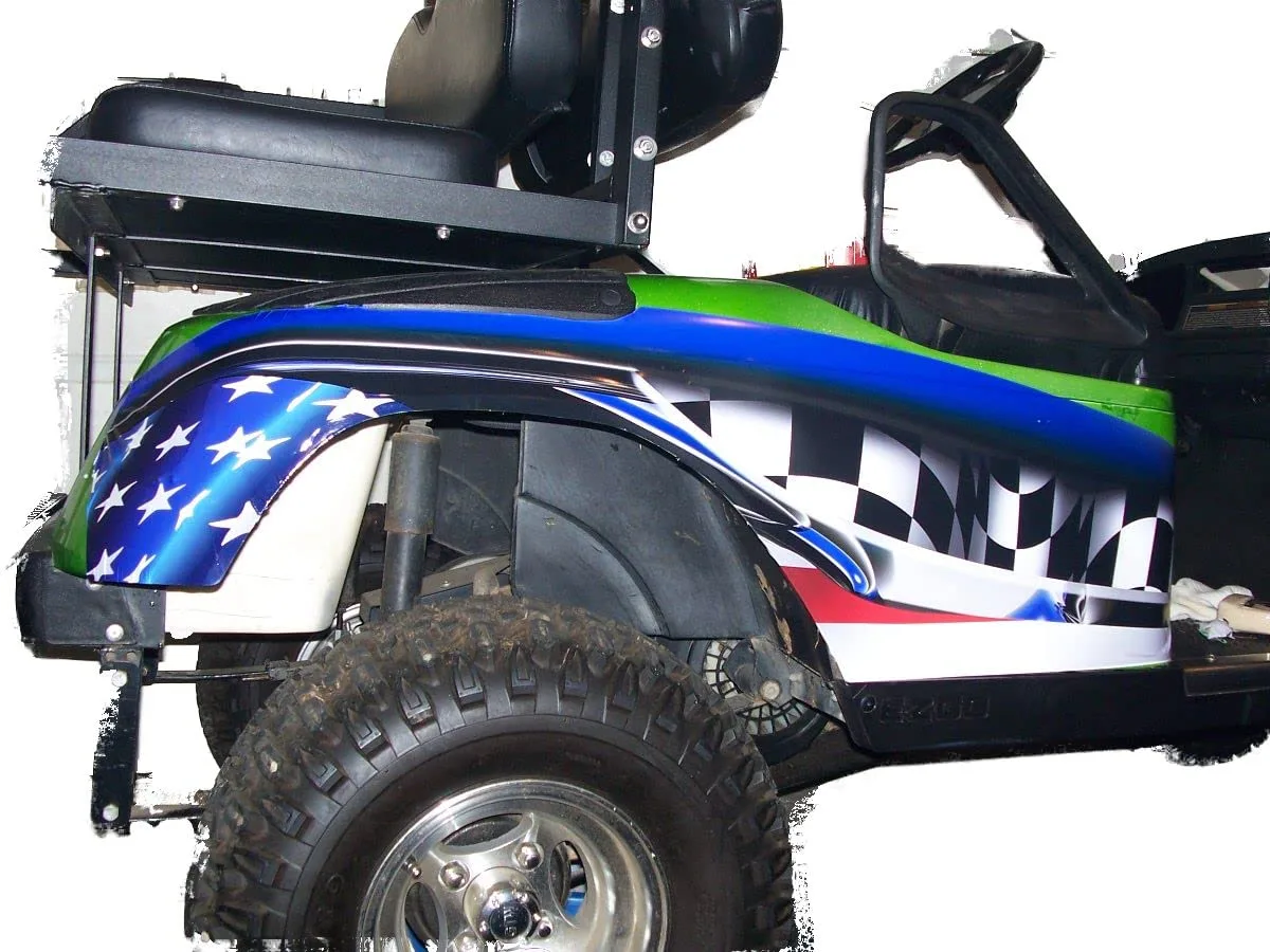 GO14 Golf Cart American Flag Side Wrap Decal Set