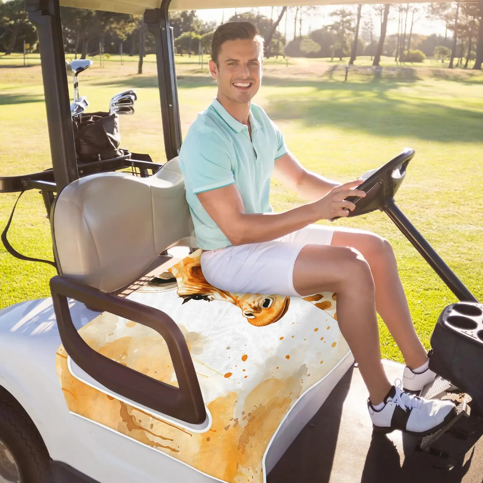 Tiveruda Giraffe Print Golf Cart Seat Cover 51 x 31 in image 3