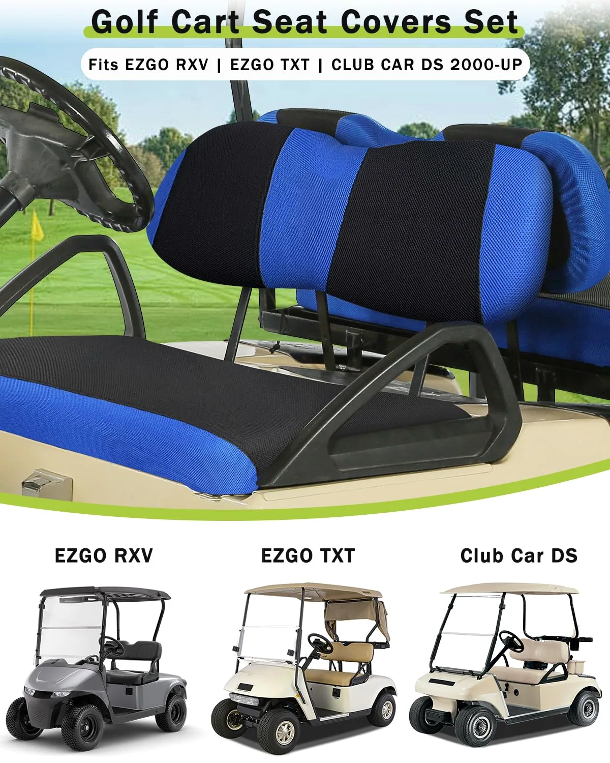 WEIMELL Seat Covers for E-Z-GO TXT/RXV & Club Car DS image 2