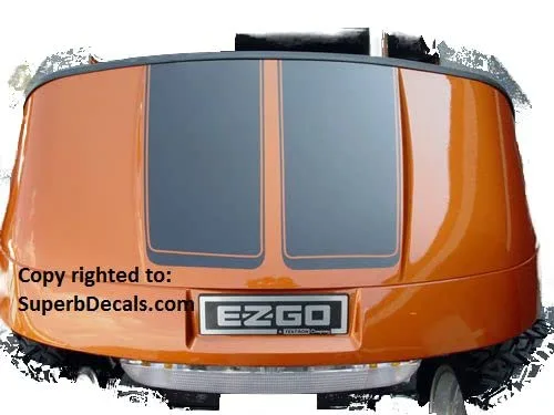 EZ7000 7-Inch Gloss Black Hood Stripes for Golf Carts
