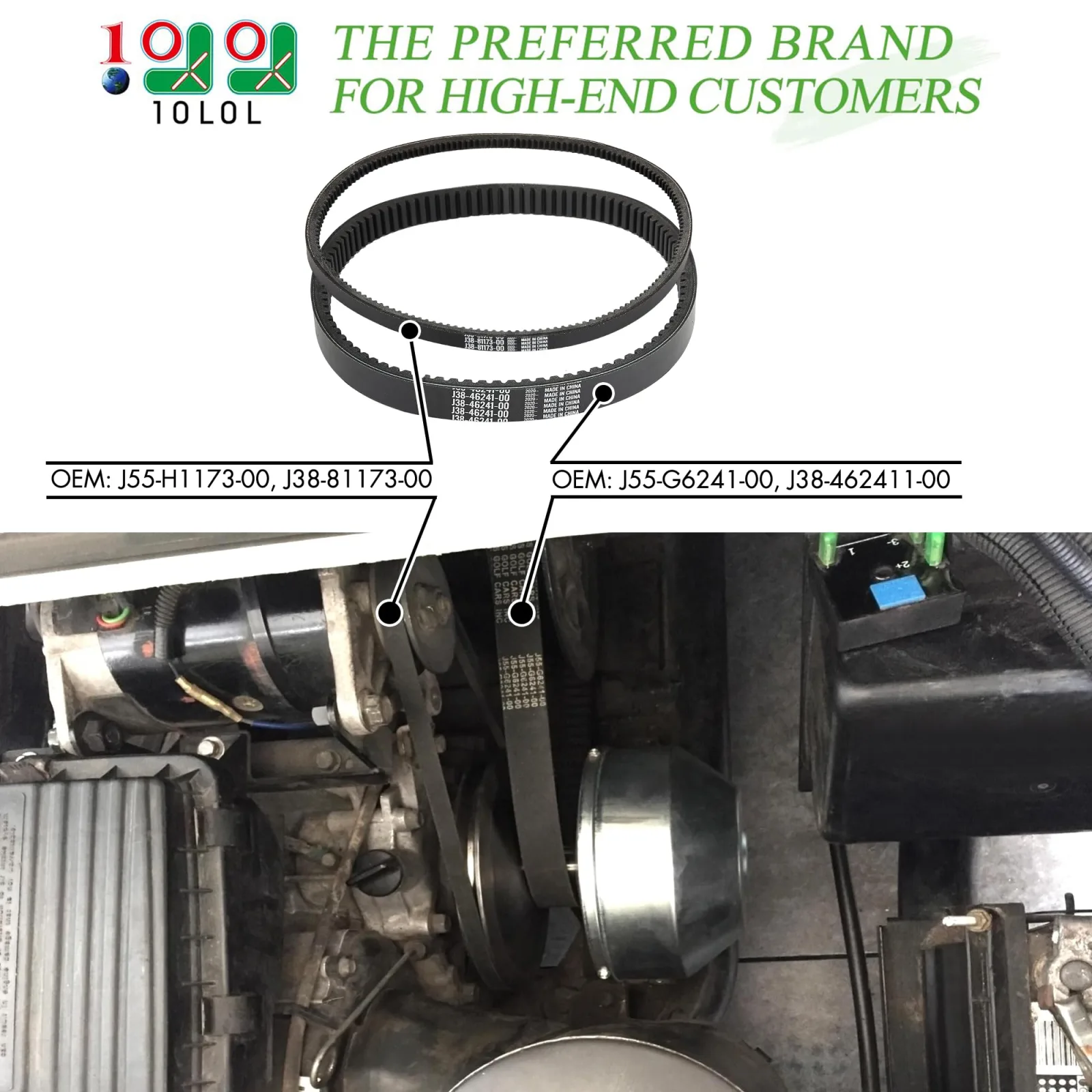 10L0L Starter Generator & Drive Belt Kit for Yamaha Golf Carts image 2