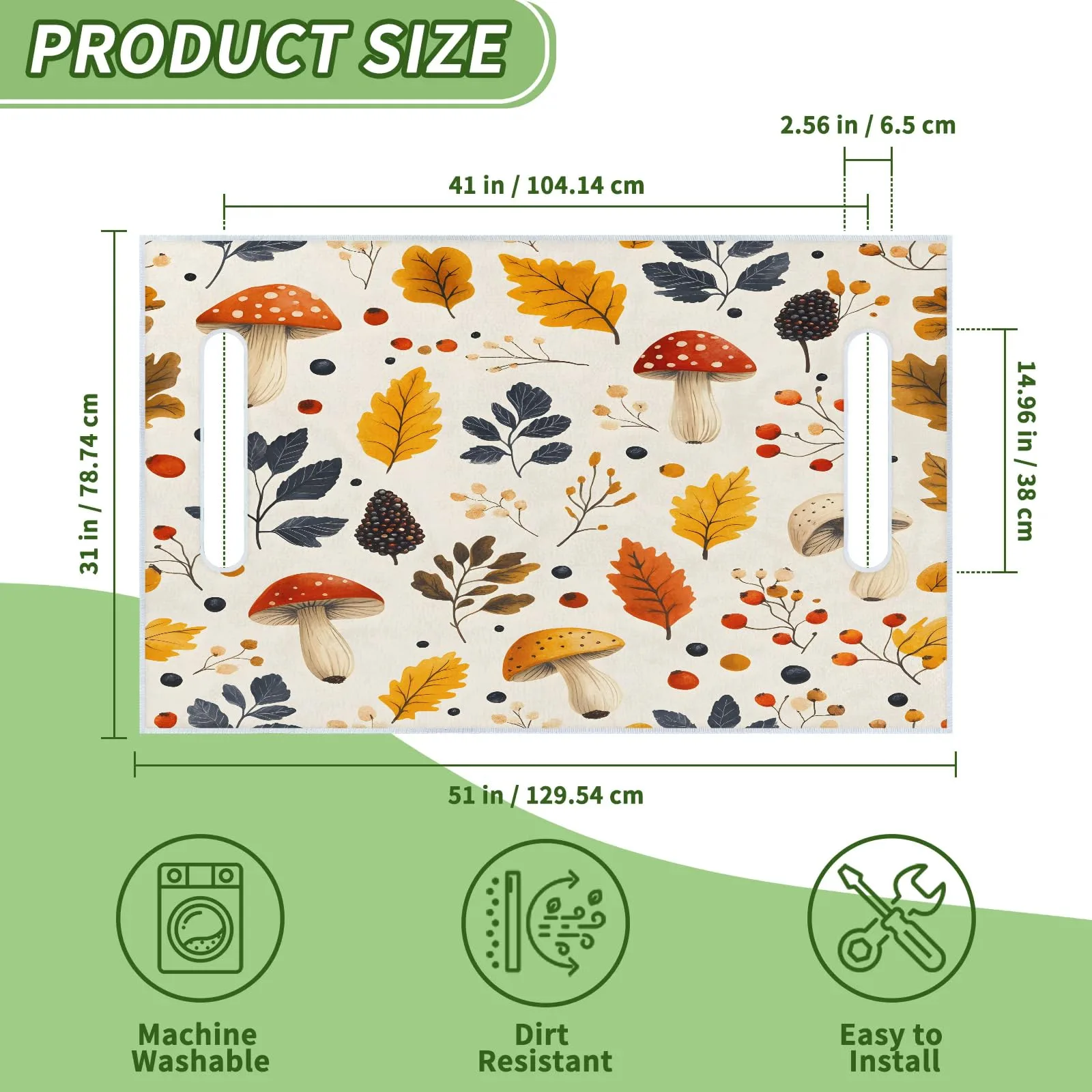 Tiveruda Golf Cart Seat Cover, Mushroom Autumn Berries image 2