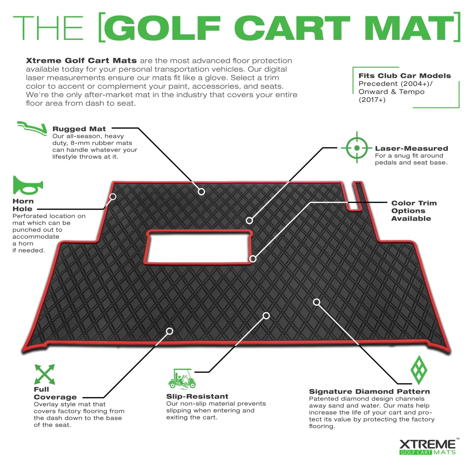 Xtreme GCM36 Beige Floor Mat for Club Car Golf Carts image 4