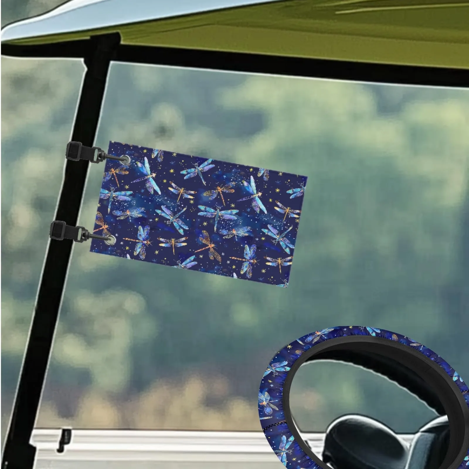 INSTANTARTS Aesthetic Dragonfly Golf Cart Accessory Set image 3