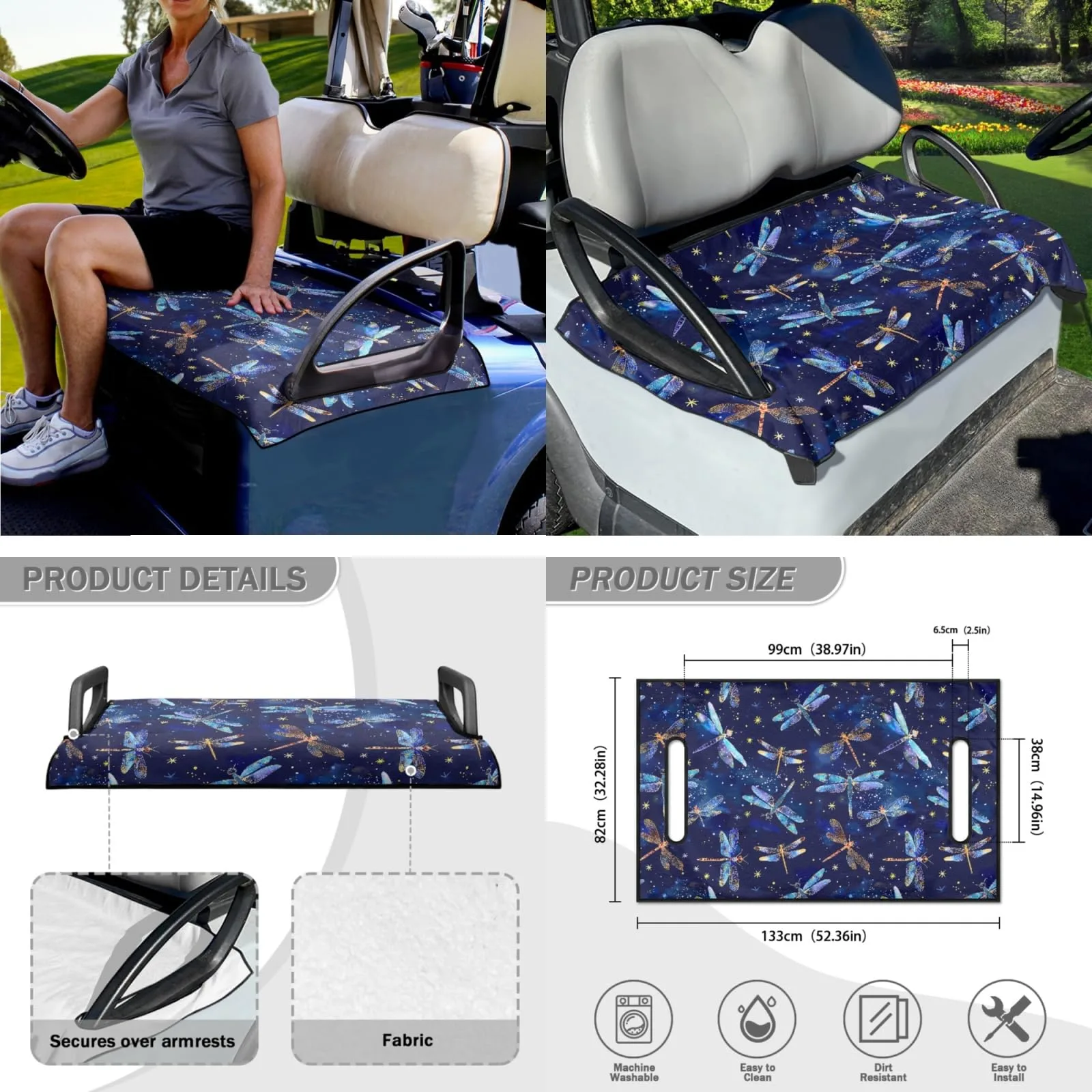 INSTANTARTS Aesthetic Dragonfly Golf Cart Accessory Set image 4