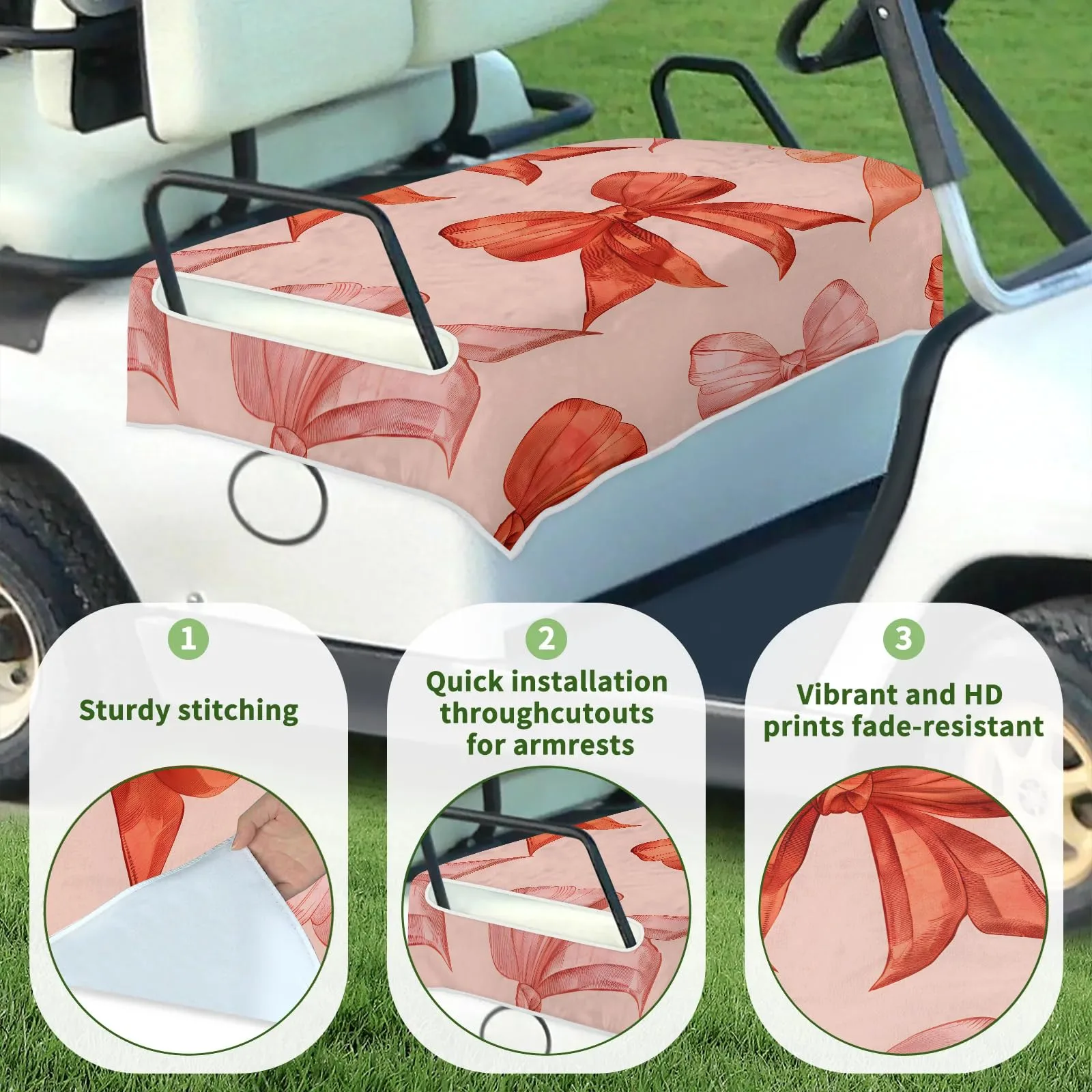Tiveruda Golf Cart Seat Cover for Double Seats image 3