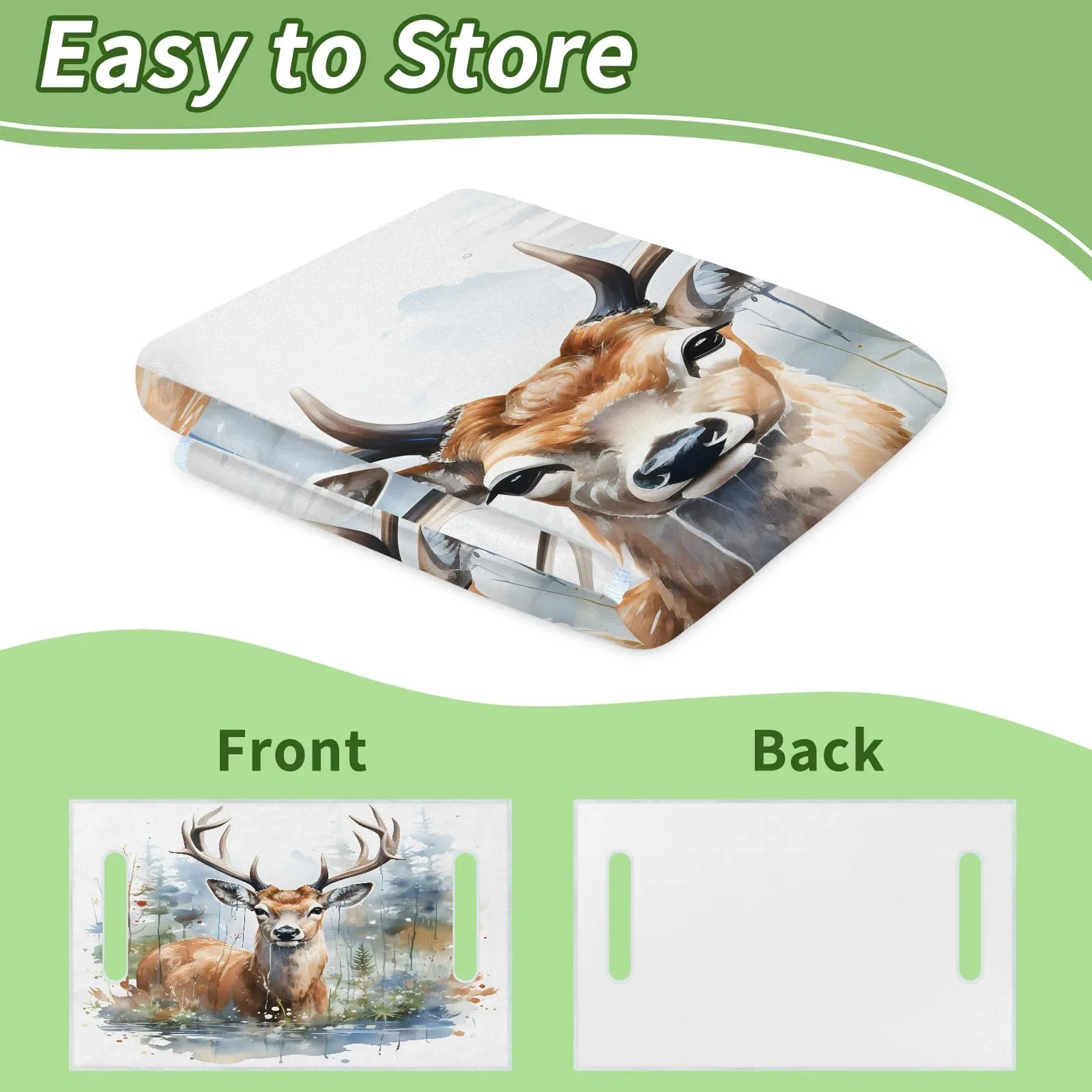 Tiveruda Watercolor Retro Deer 51" x 31" Golf Cart Seat Cover image 4