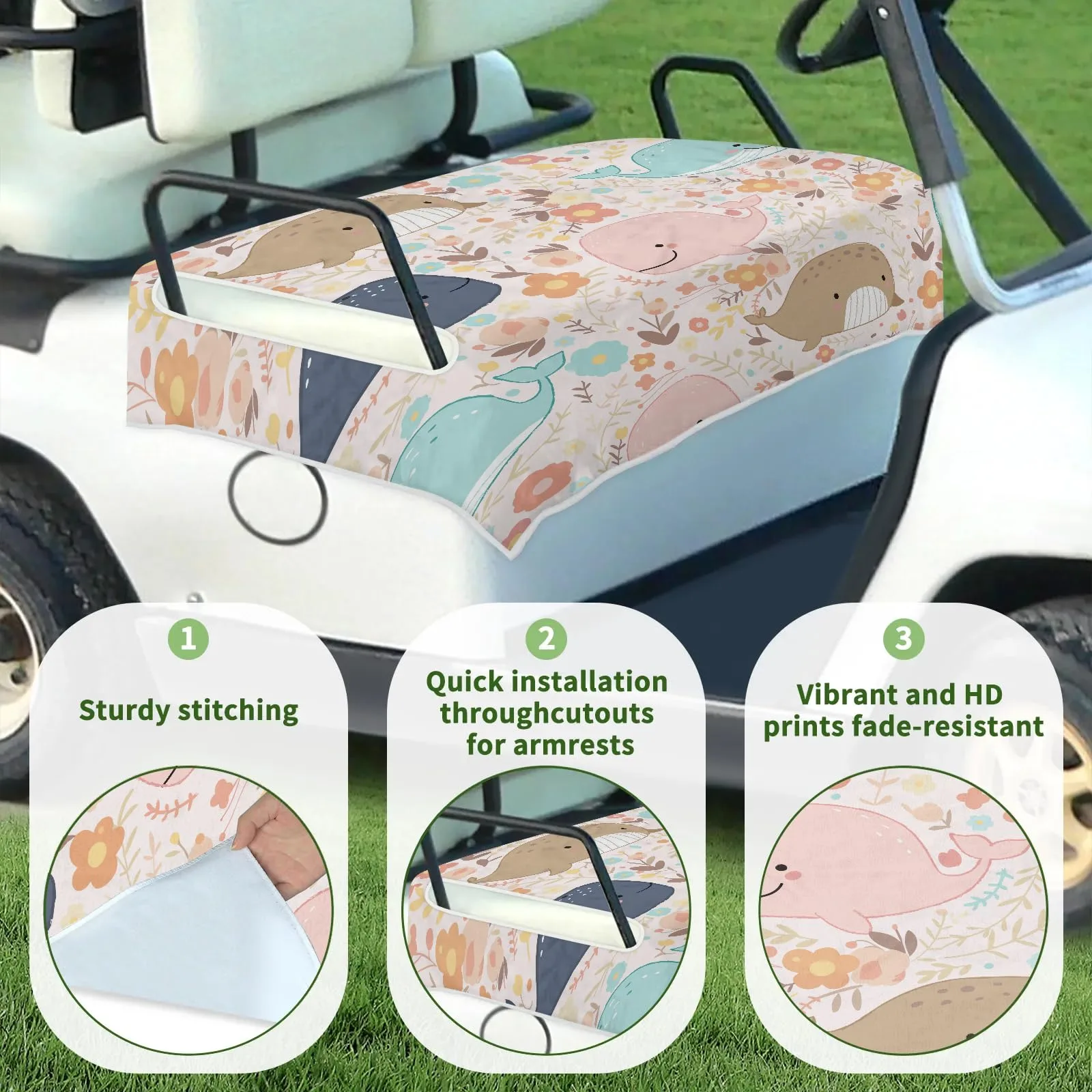 Tiveruda Golf Cart Seat Cover for Double Seats, 51 x 31 in image 3