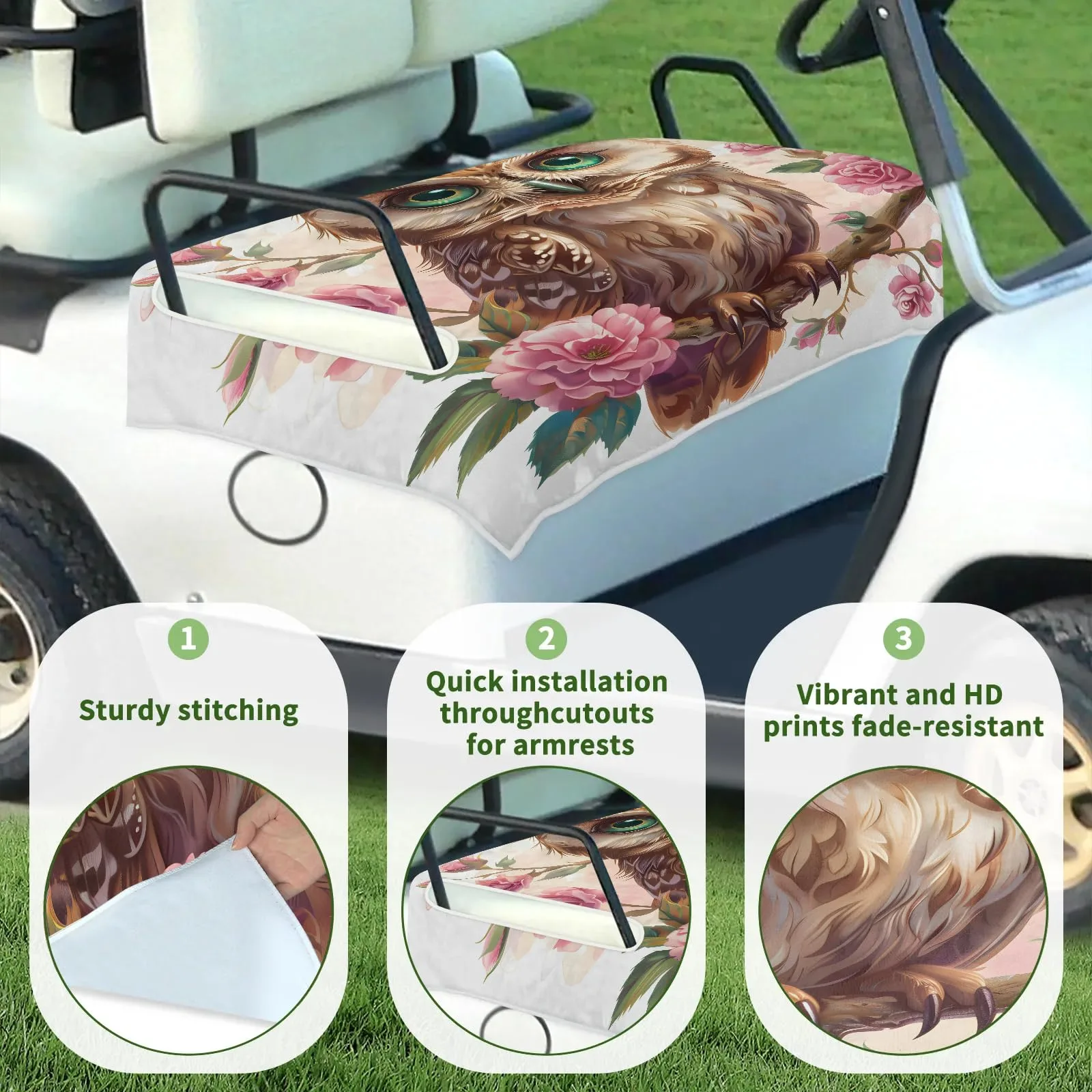 Tiveruda Golf Cart Seat Cover for Double Seats image 3