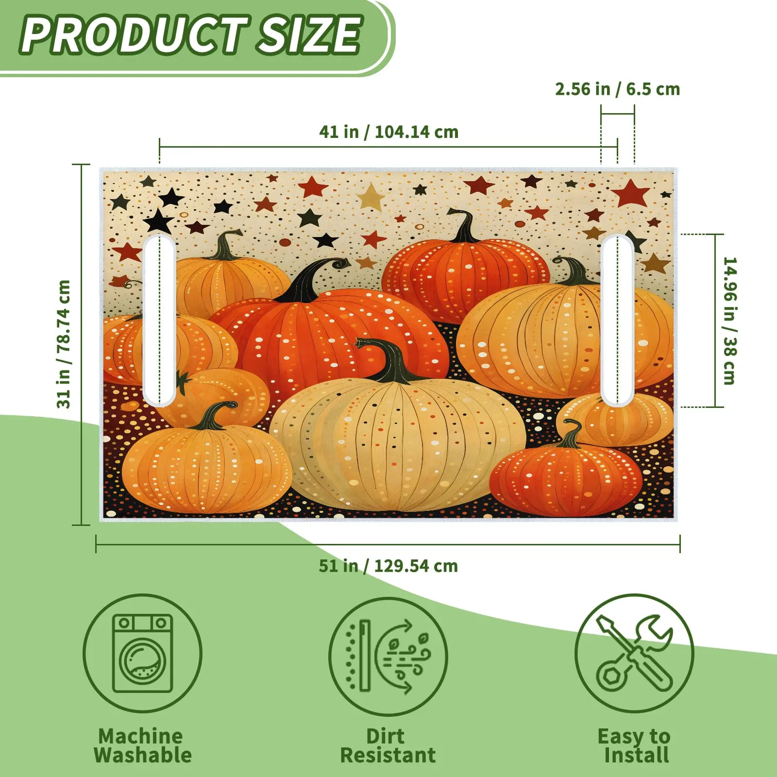 Tiveruda Halloween Pumpkin Golf Cart Seat Cover 51 x 31 in image 2