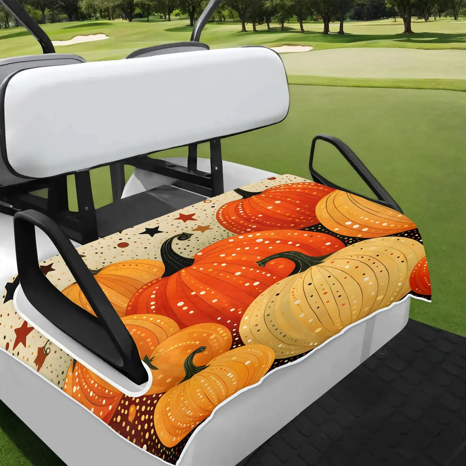 Tiveruda Halloween Pumpkin Golf Cart Seat Cover 51 x 31 in