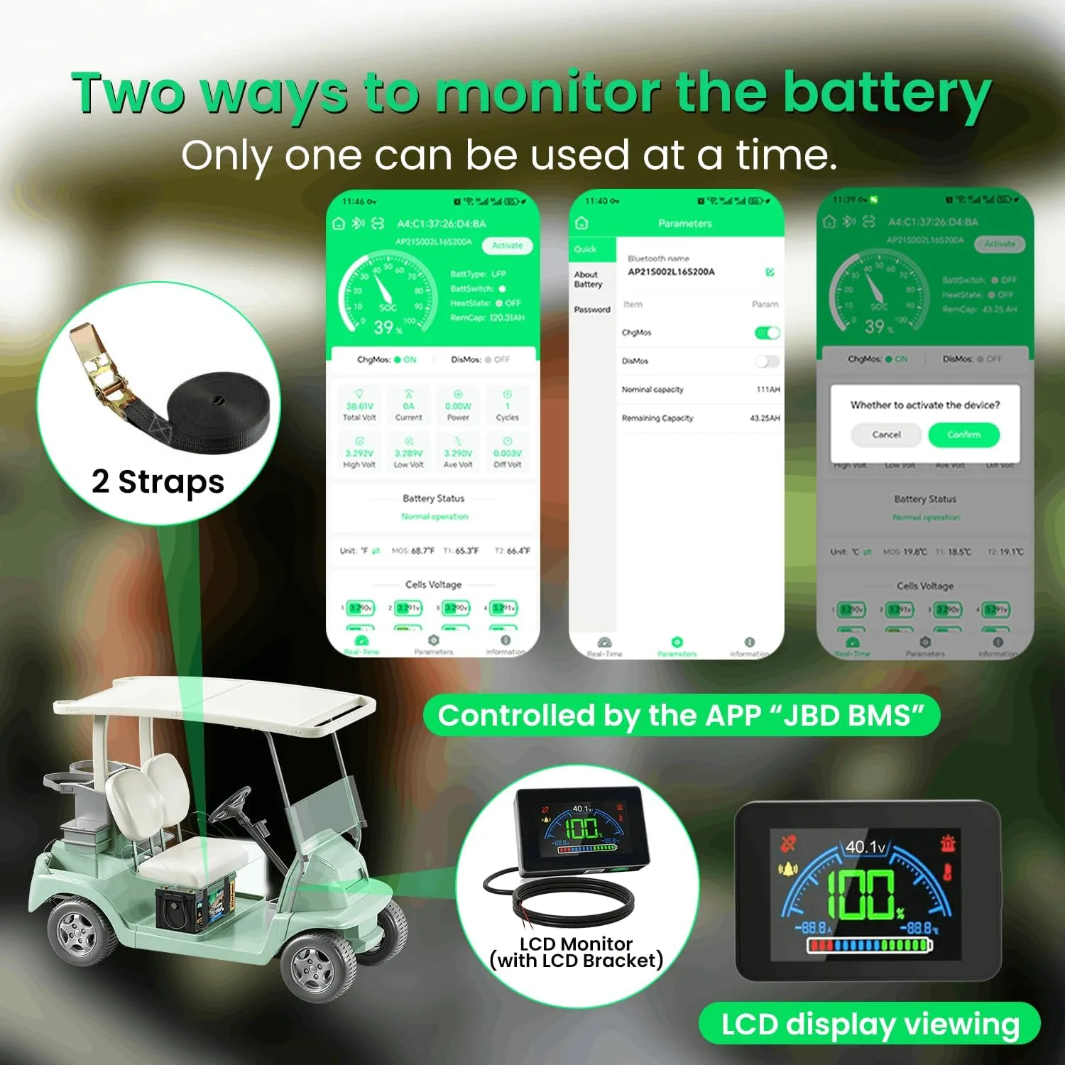Elefast 120Ah 36V Lithium Golf Cart Battery Kit image 3