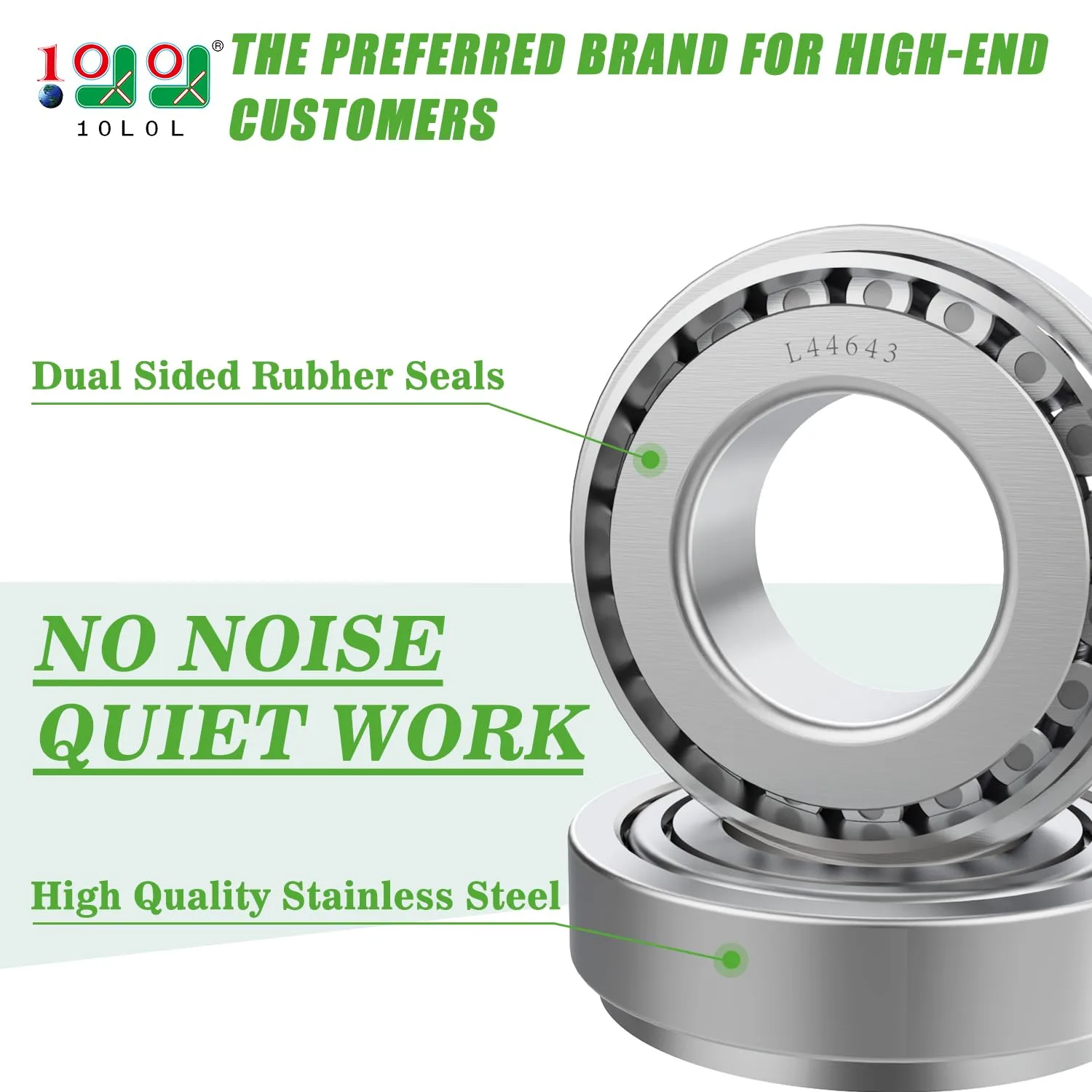 10L0L Front Wheel Hub Bearing & Oil Seal Kit for E-Z-GO TXT (50892-G1) image 2