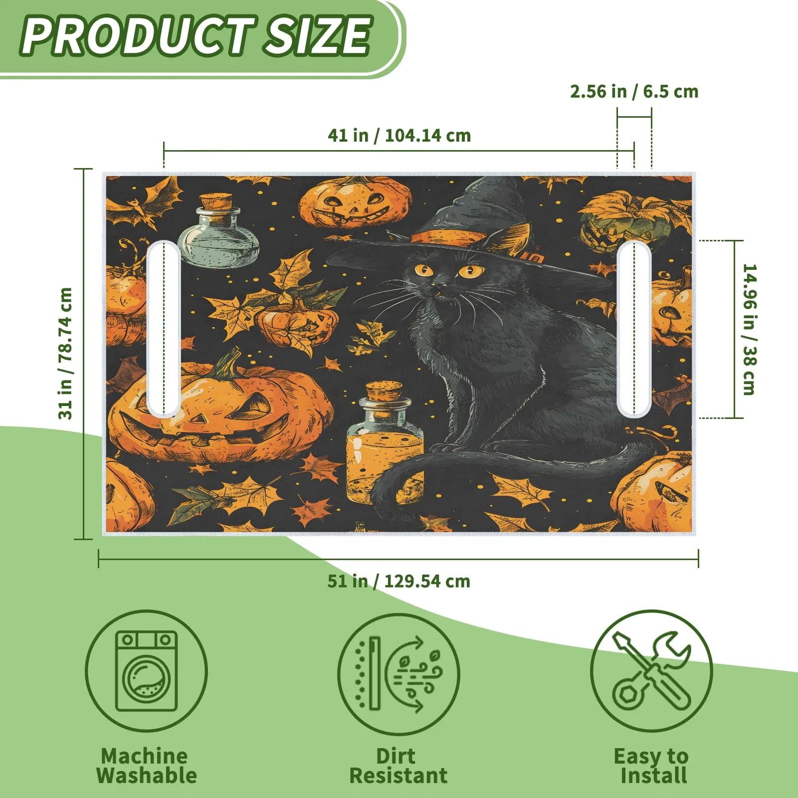 Tiveruda Halloween Black Kitten Golf Cart Seat Cover image 2