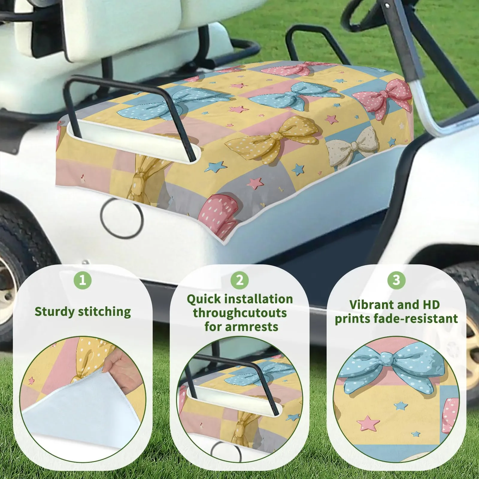 Tiveruda Golf Cart Seat Cover for Double Seats image 3